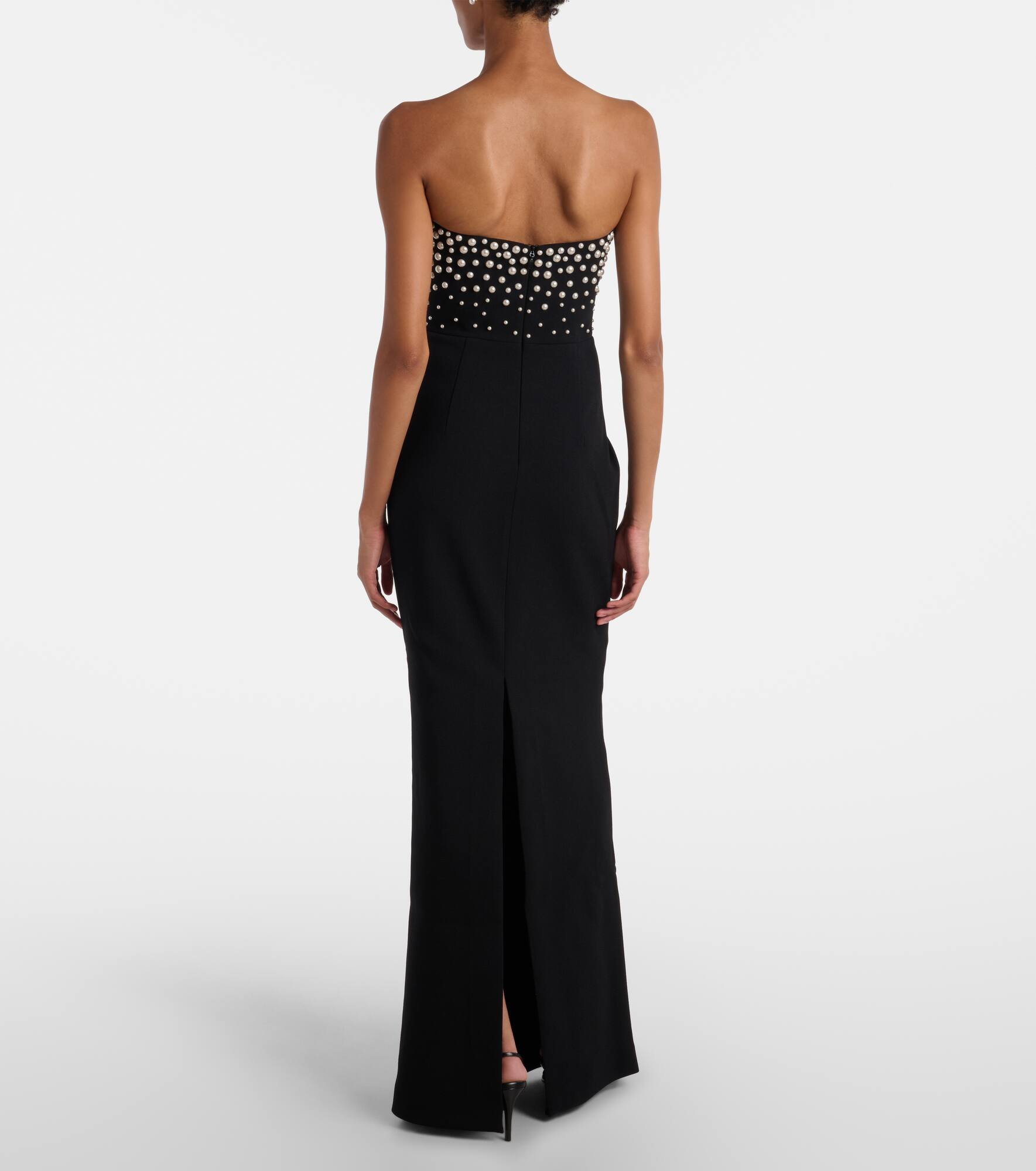 Lynette embellished crêpe bustier gown - 3