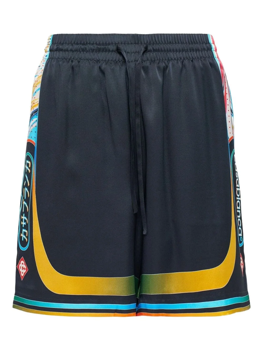 drawstring-fastening printed shorts - 1