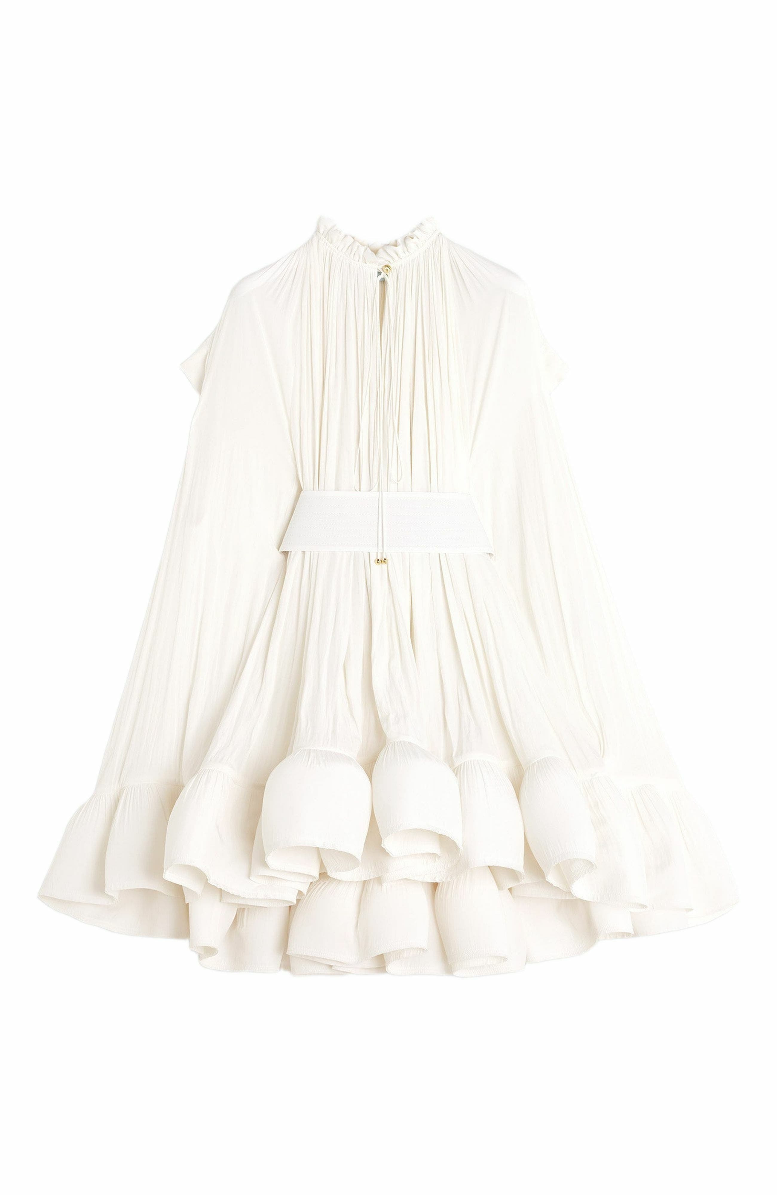 Lanvin Short Charmeuse Dress in Off White at Nordstrom - 6