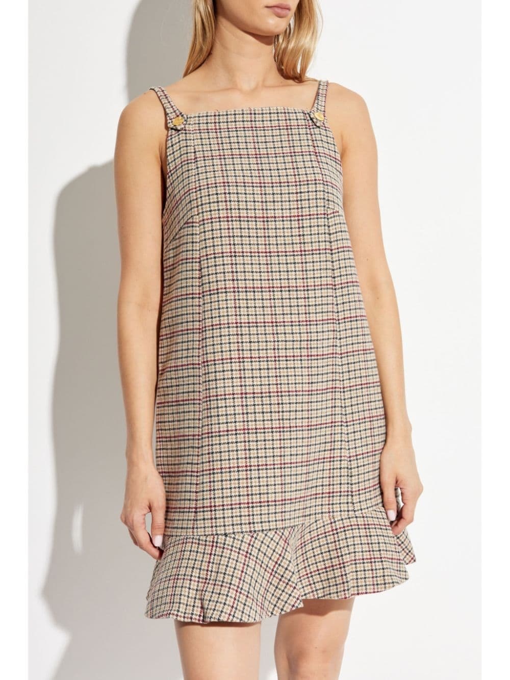 sleeveless checked minidress - 3