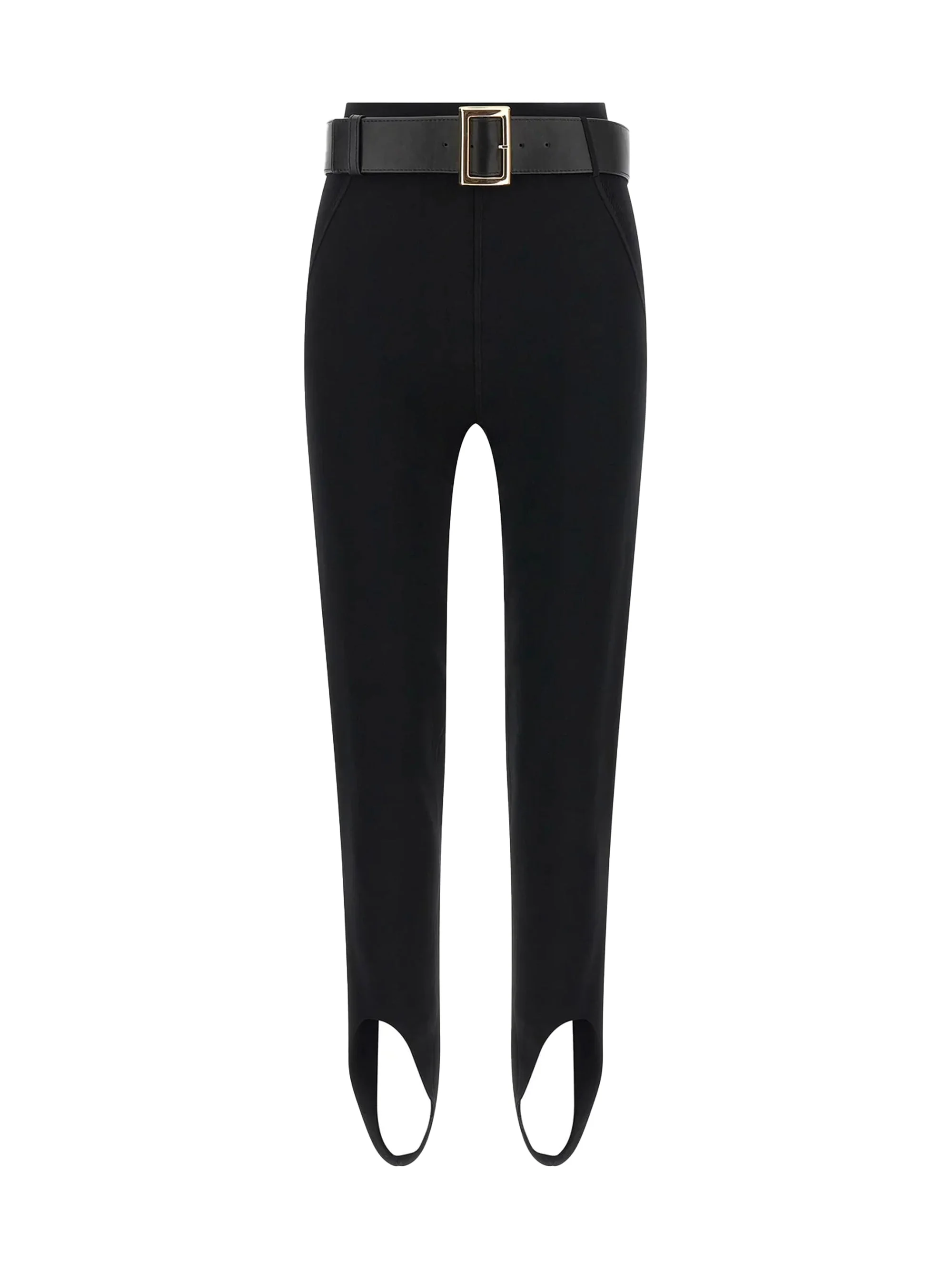 Self-portrait Stretch Jersey Leggings With Belt Black - 1