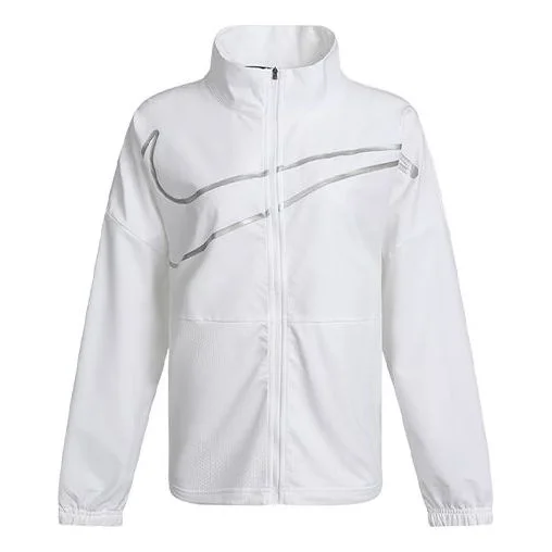 (WMNS) Nike Large Woven Stand Collar Training Sports White Jacket DA0498-100 - 1