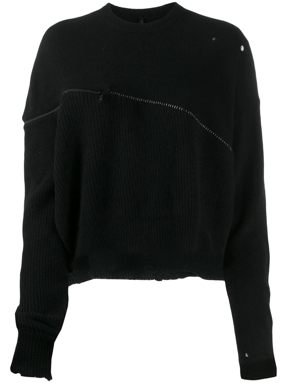 oversized zipped jumper - 1