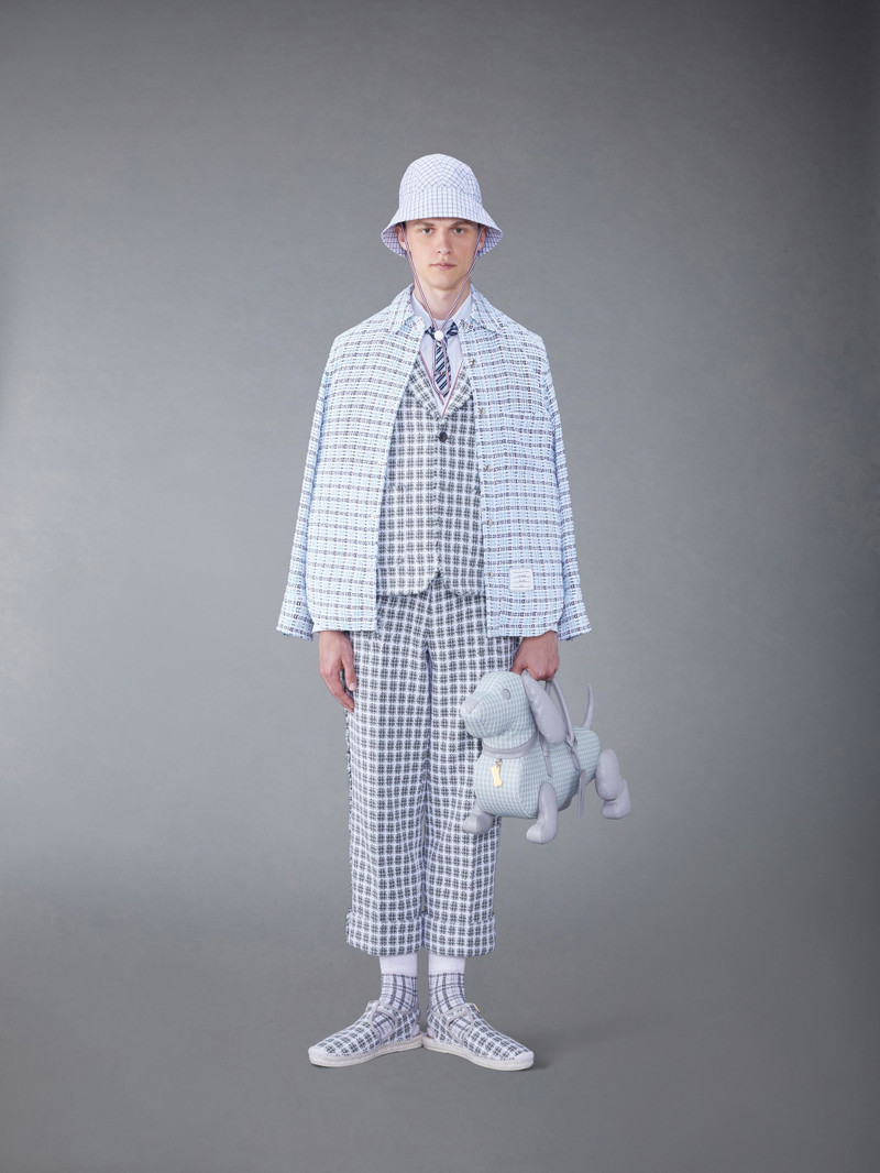 Backstrap-detail checked tailored trousers 3