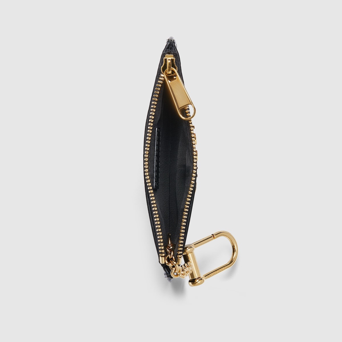 Zip key case with Gucci script 2