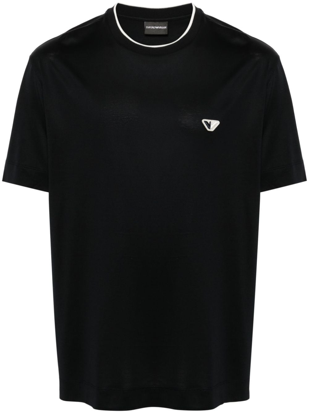 logo-embroidered jersey T-shirt - 1