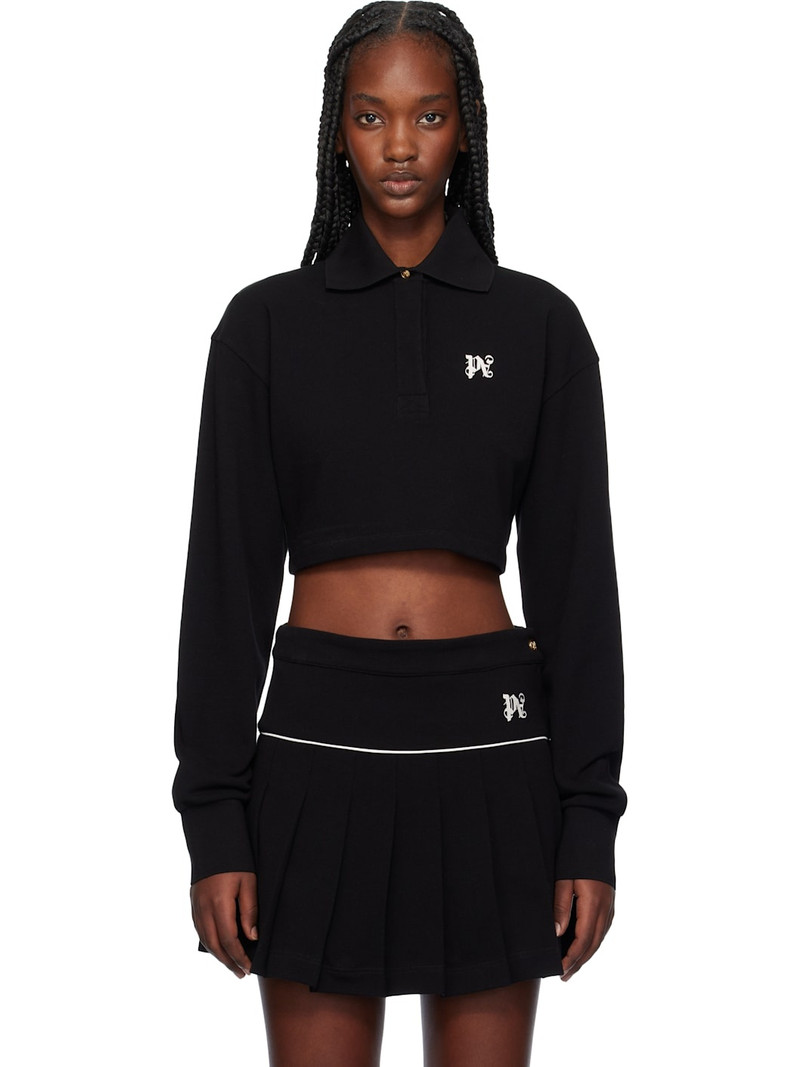 Black Monogram Cropped Polo 1