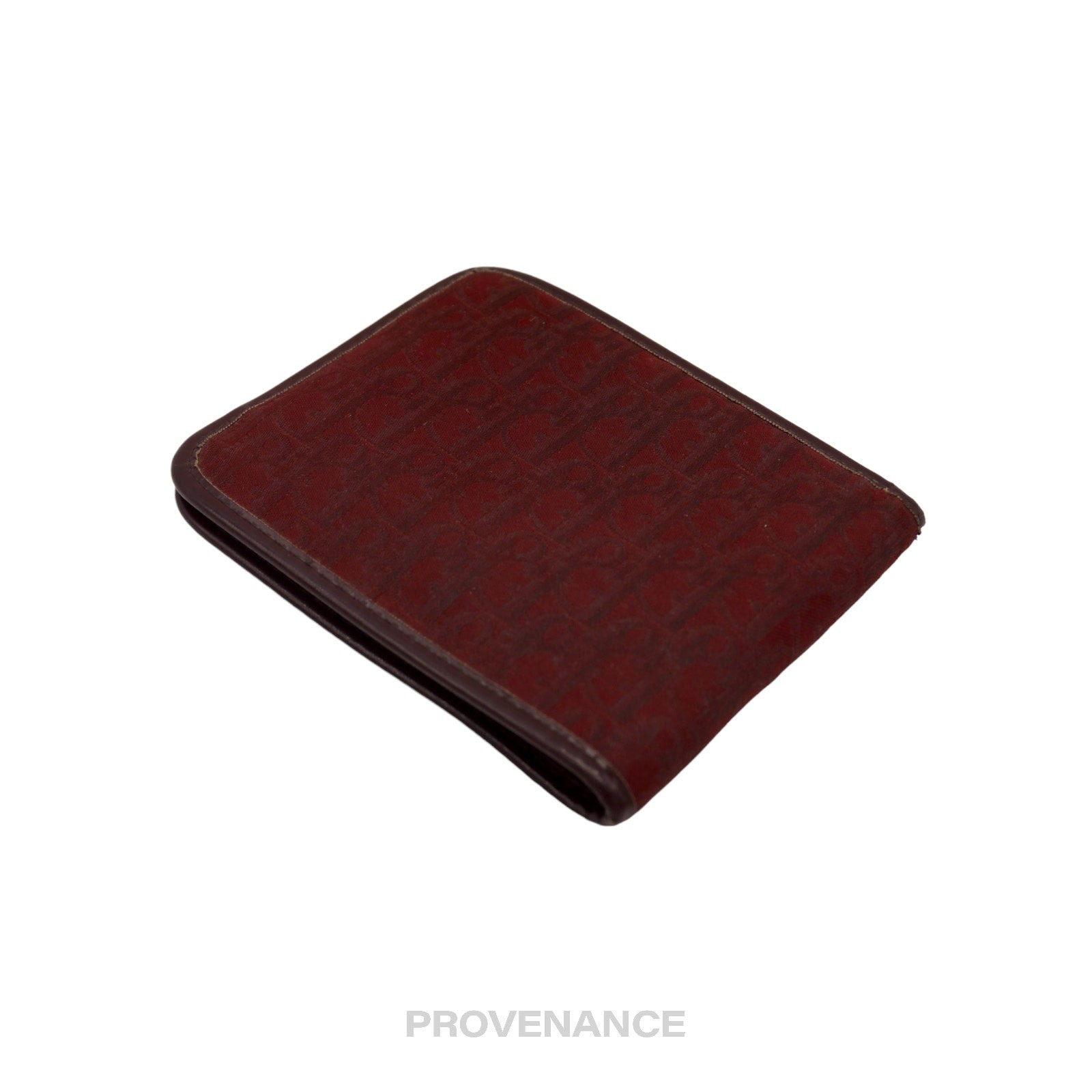 Dior Trotter Bifold Wallet - Burgundy Jacquard - 4