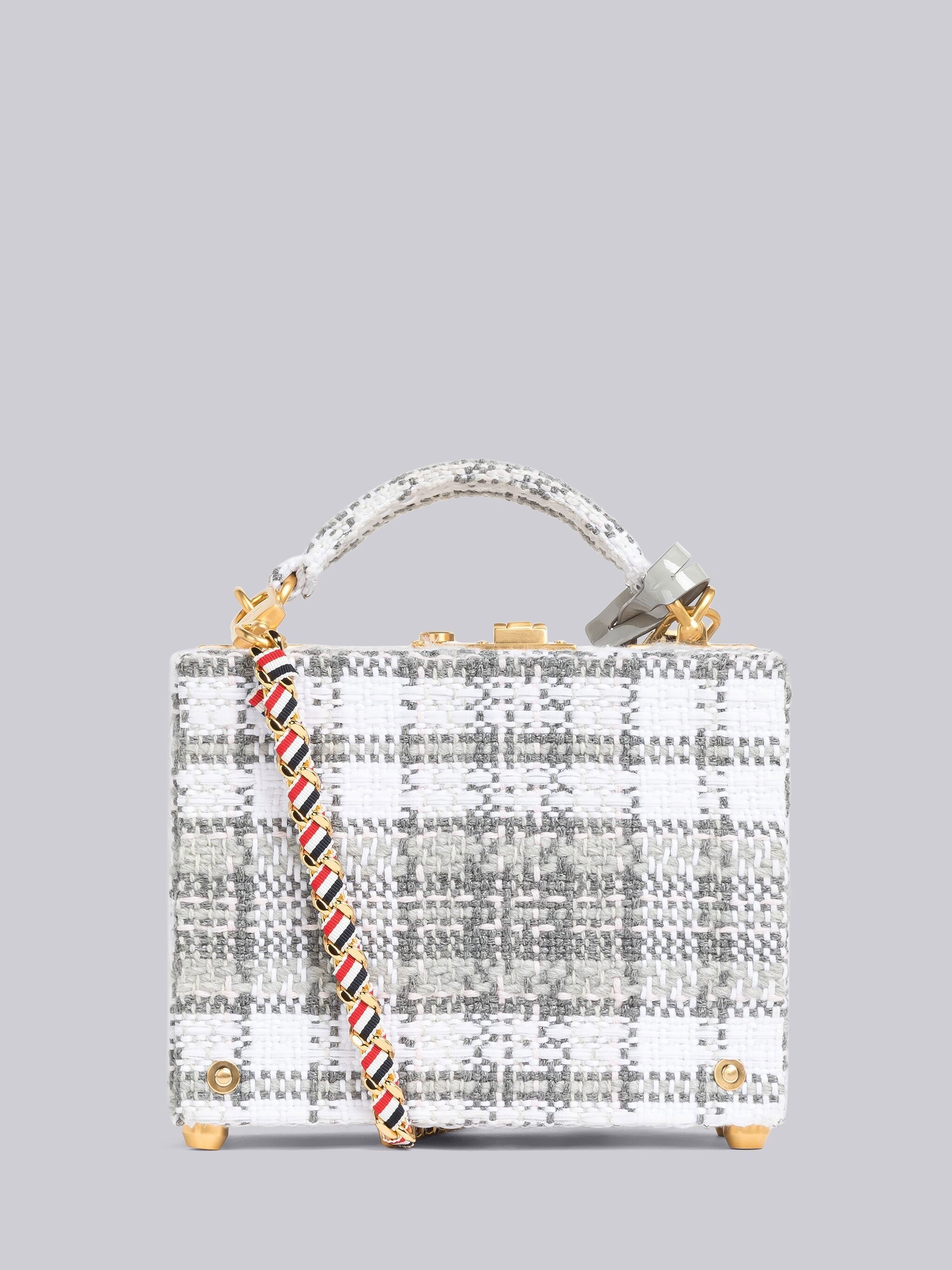 Tartan Tweed Woven Chain Micro Attache Case - 4