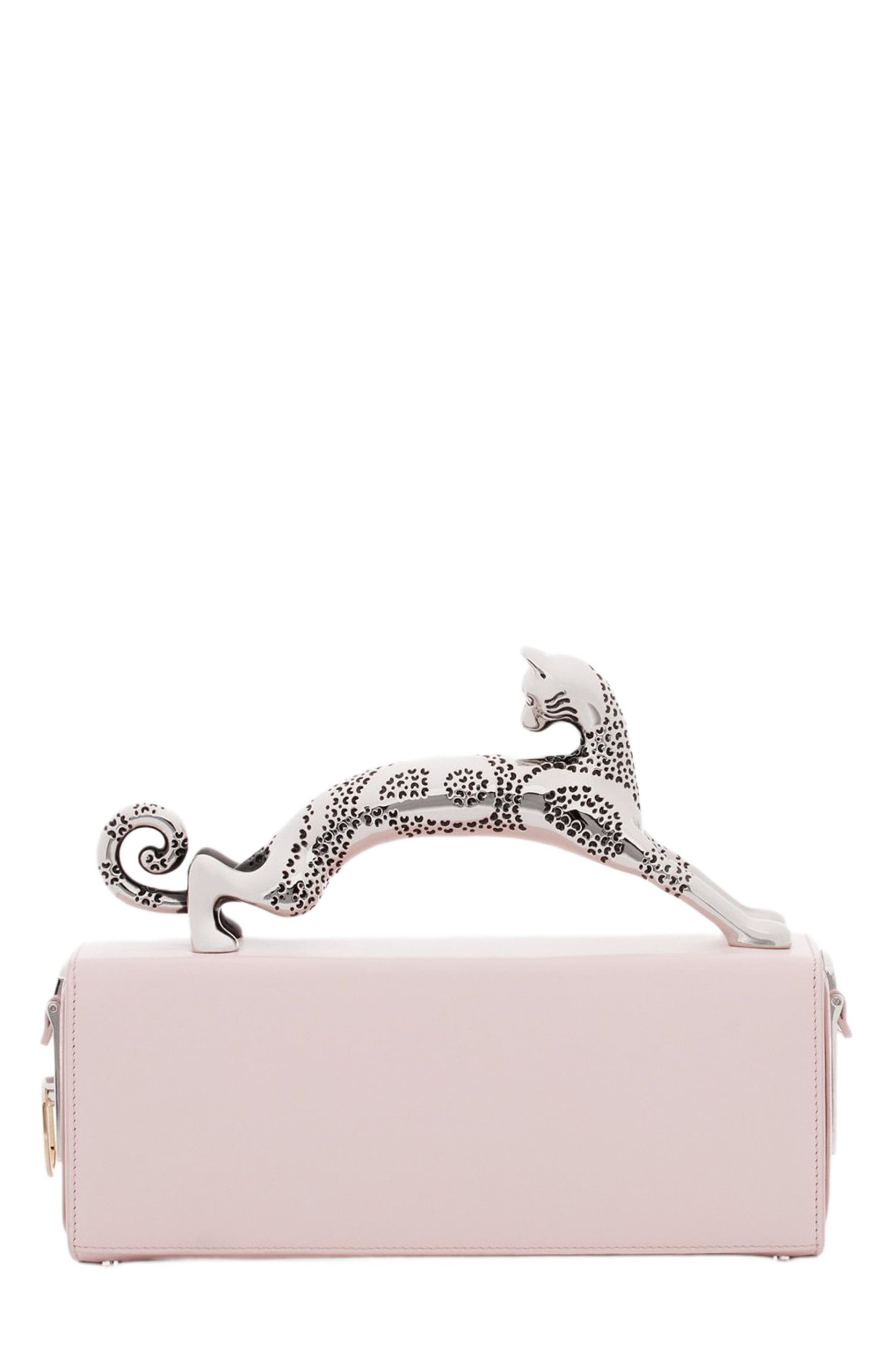 Lanvin Medium Leather Pencil Cat Bag in Rosé at Nordstrom - 4