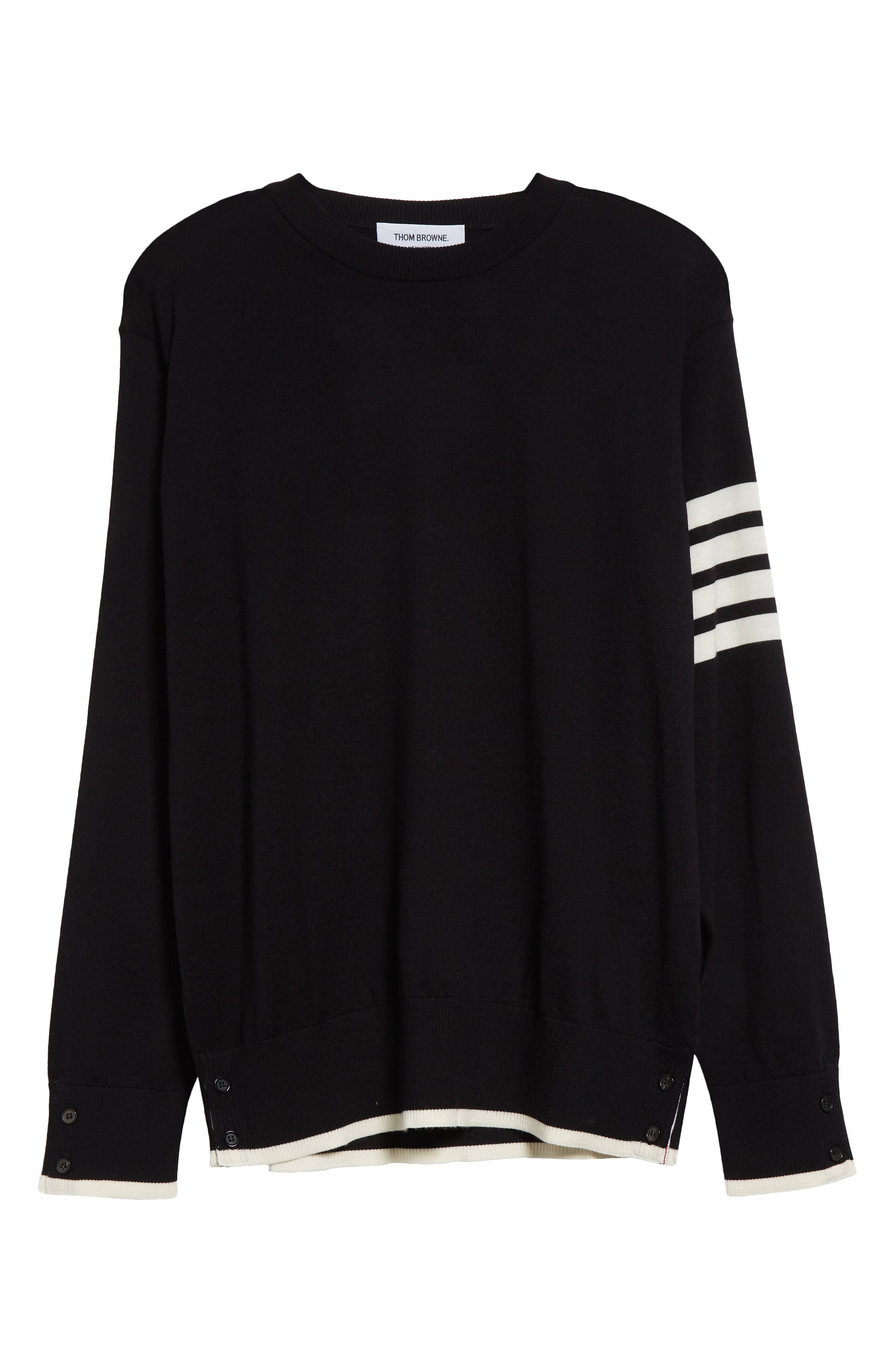 Thom Browne Virgin Wool Crewneck Sweater in Black at Nordstrom - 5