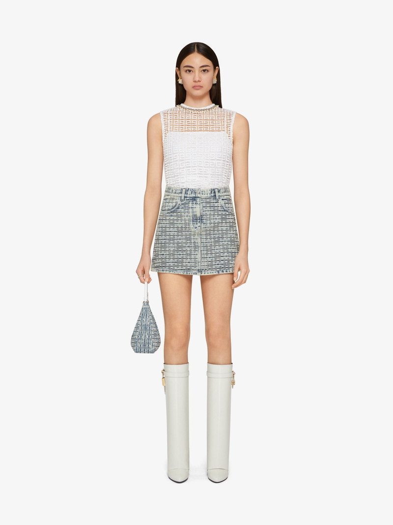 Givenchy MINI SKIRT IN 4G BLEACHED DENIM outlook