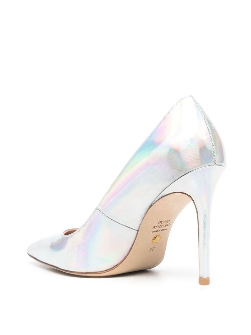 metallic-effect 95mm pointed pumps - 6