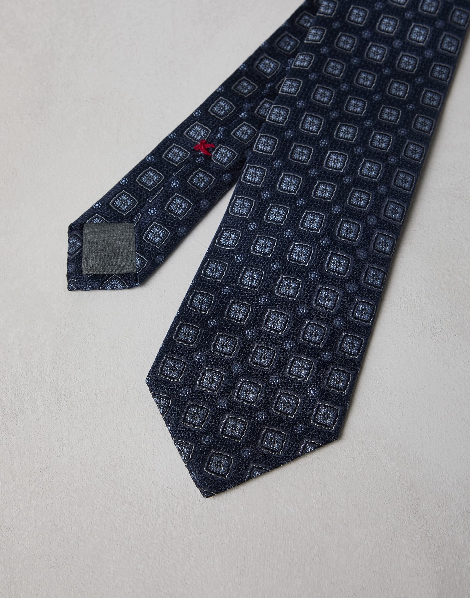 Silk geometric jacquard tie - 2