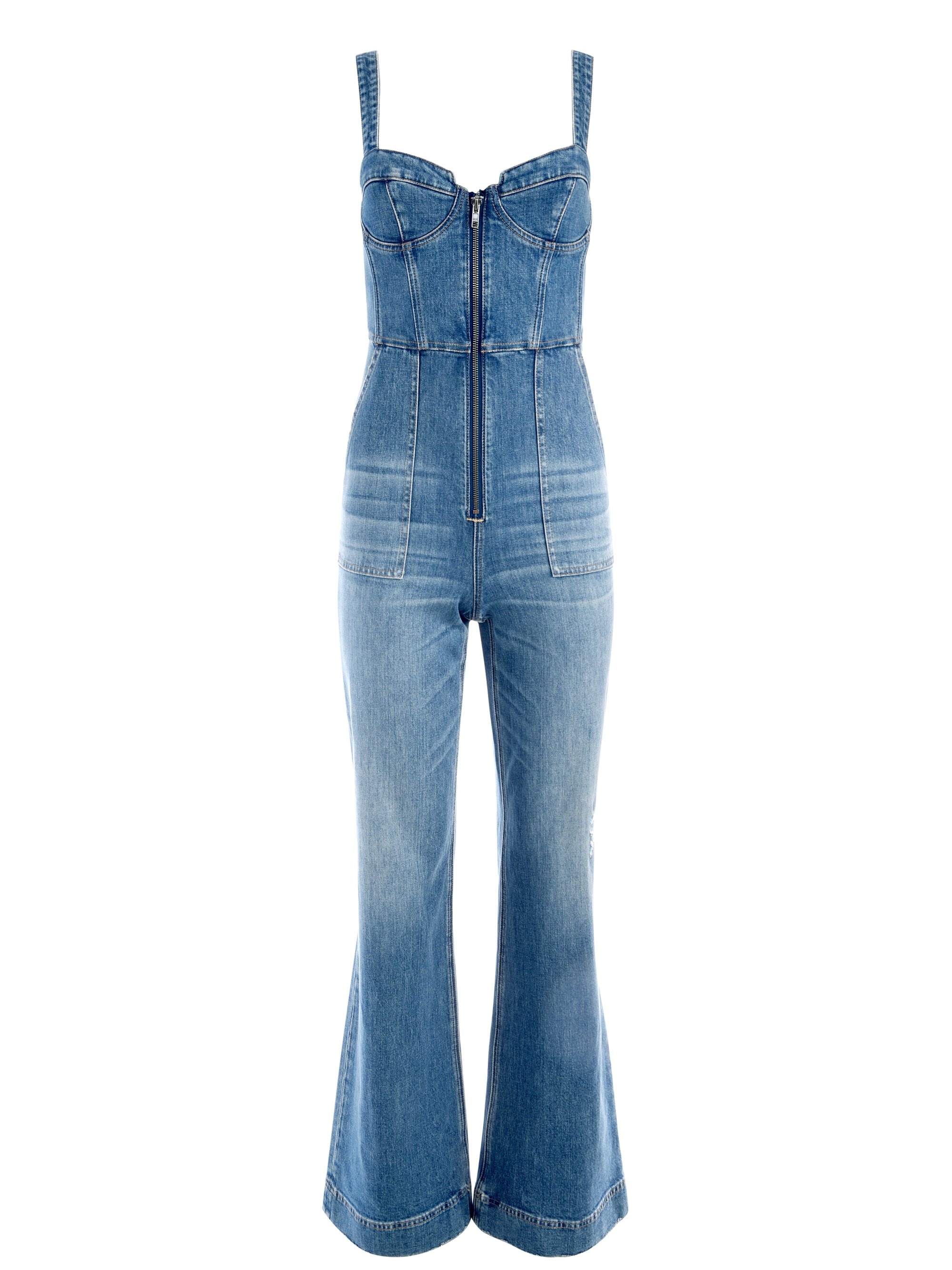 LOVETTA DENIM WIDE LEG JUMPSUIT - 1