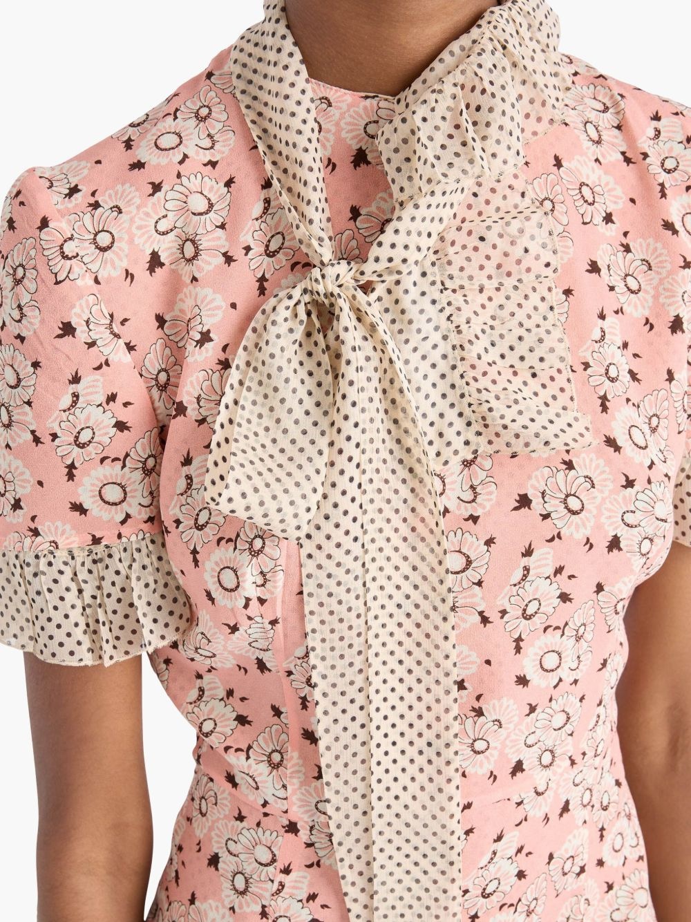 printed georgette midi dress - 6