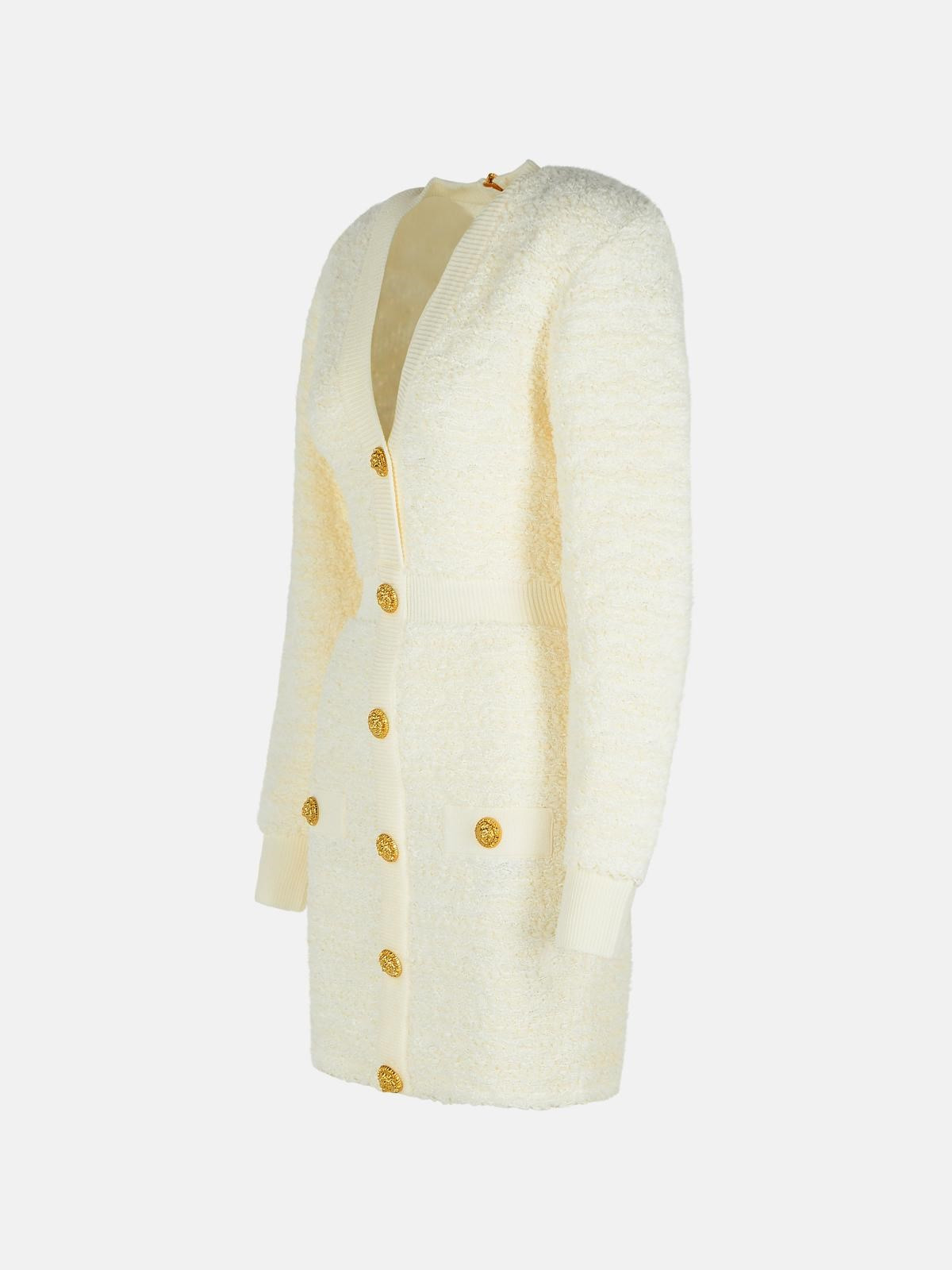 WHITE WOOL BLEND DRESS - 2