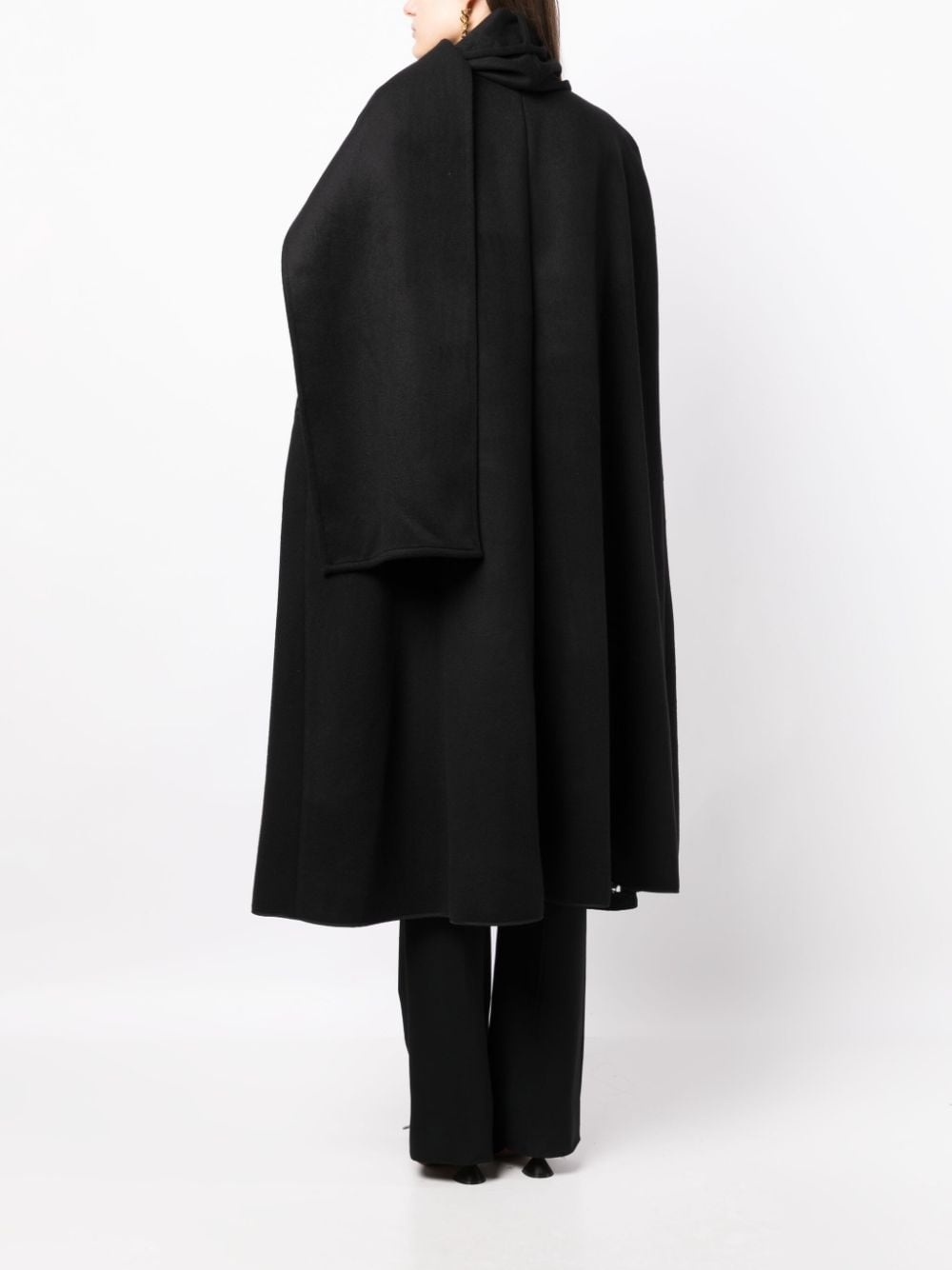 floral-embroidered virgin-wool cape - 4