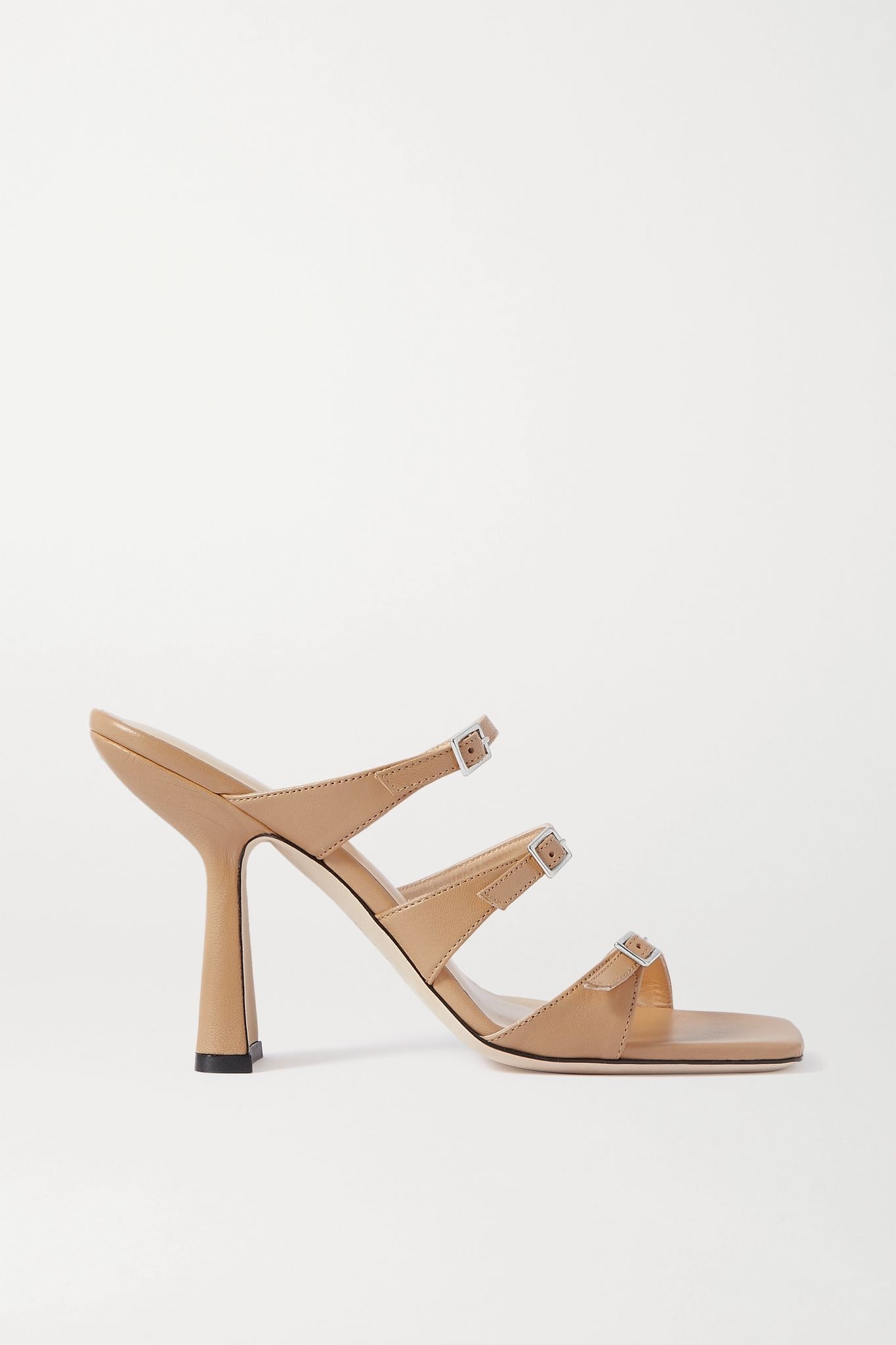 Malene buckled leather mules - 1