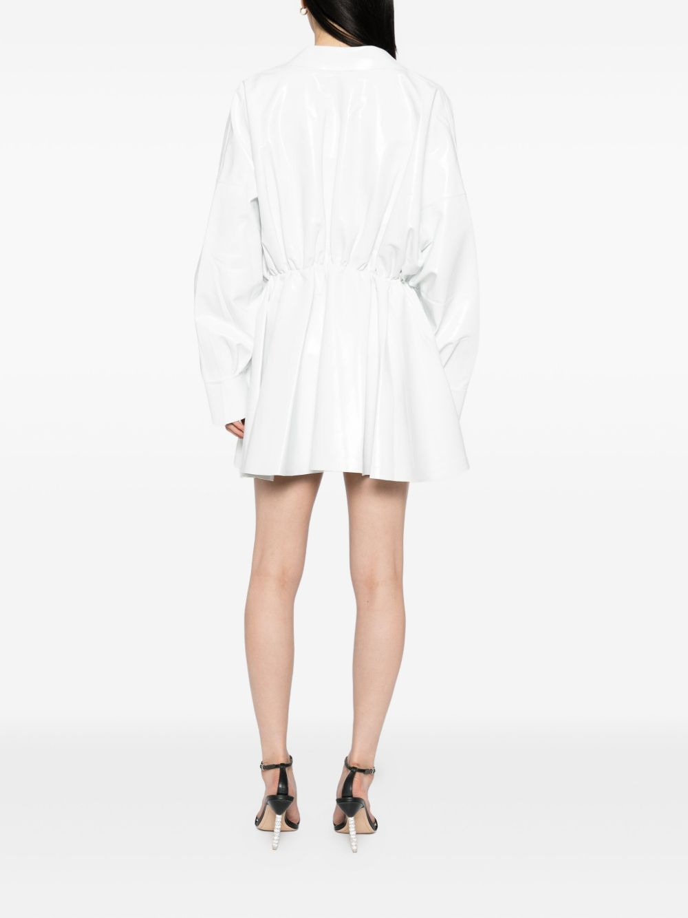 shirt flared mini dress - 4
