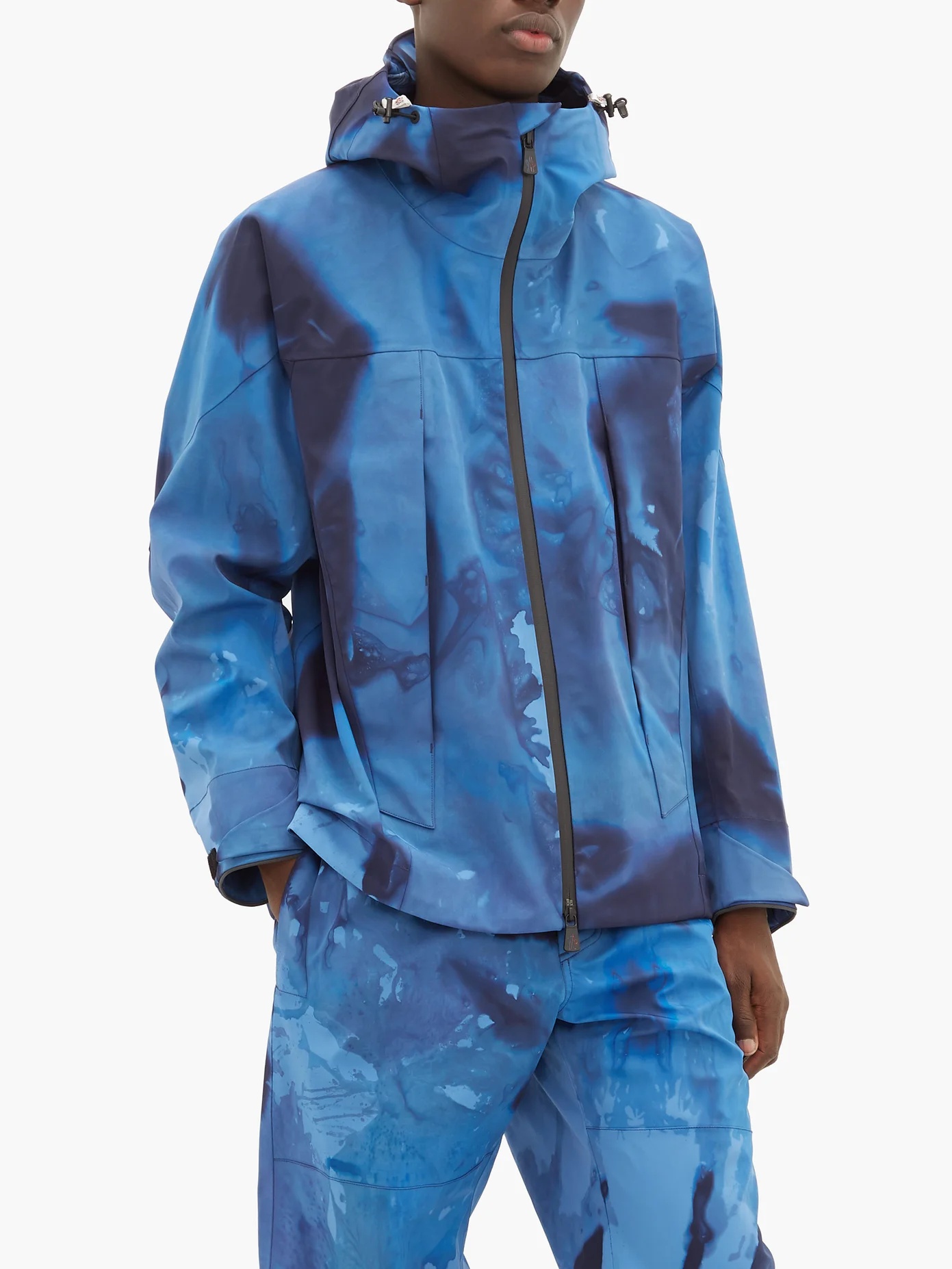 Tie-dye effect technical shell hooded jacket - 6