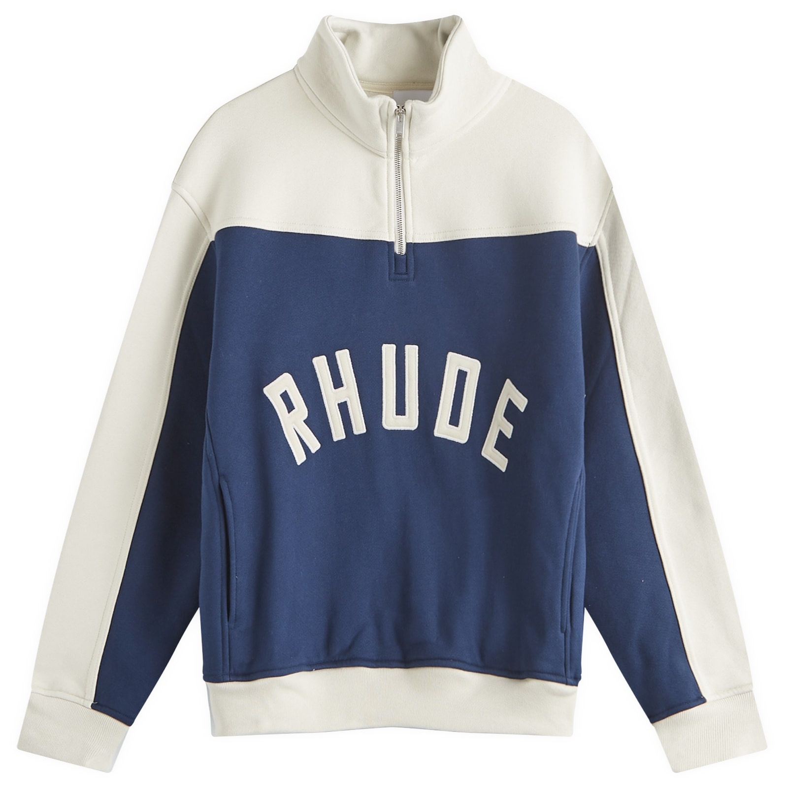 Rhude Cotrast Quarter Zip Logo Jacket - 1