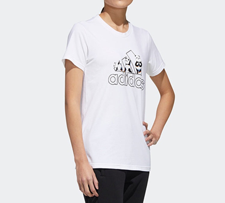 adidas Panda Bos Tee Sports Stylish Short Sleeve t White GL5643 - 4