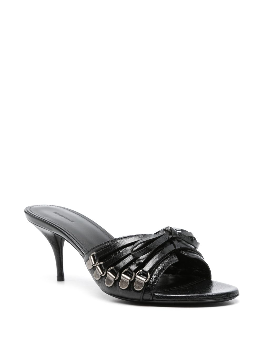 bow-detail leather mules - 2