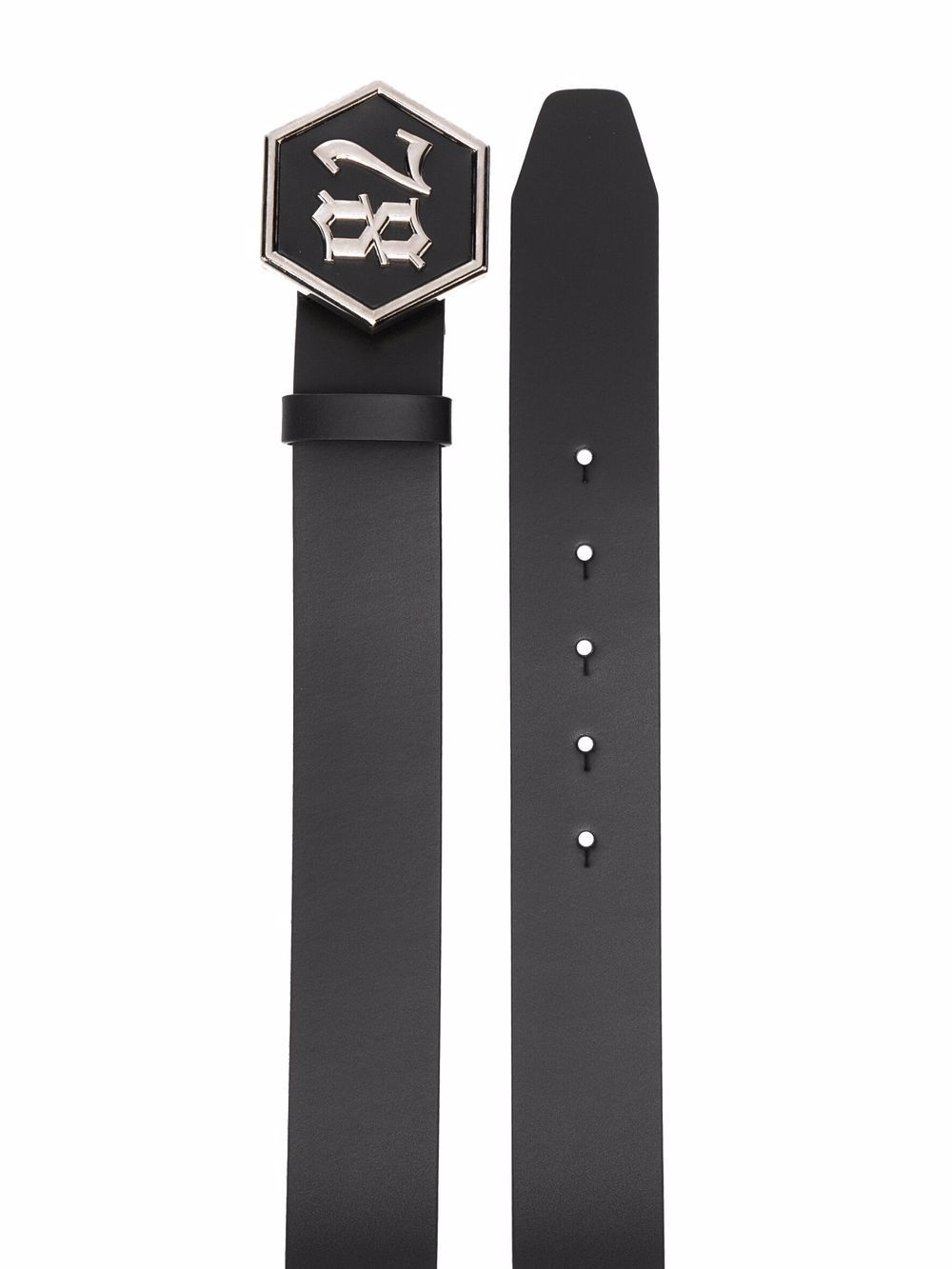 gothic logo-buckle belt - 2