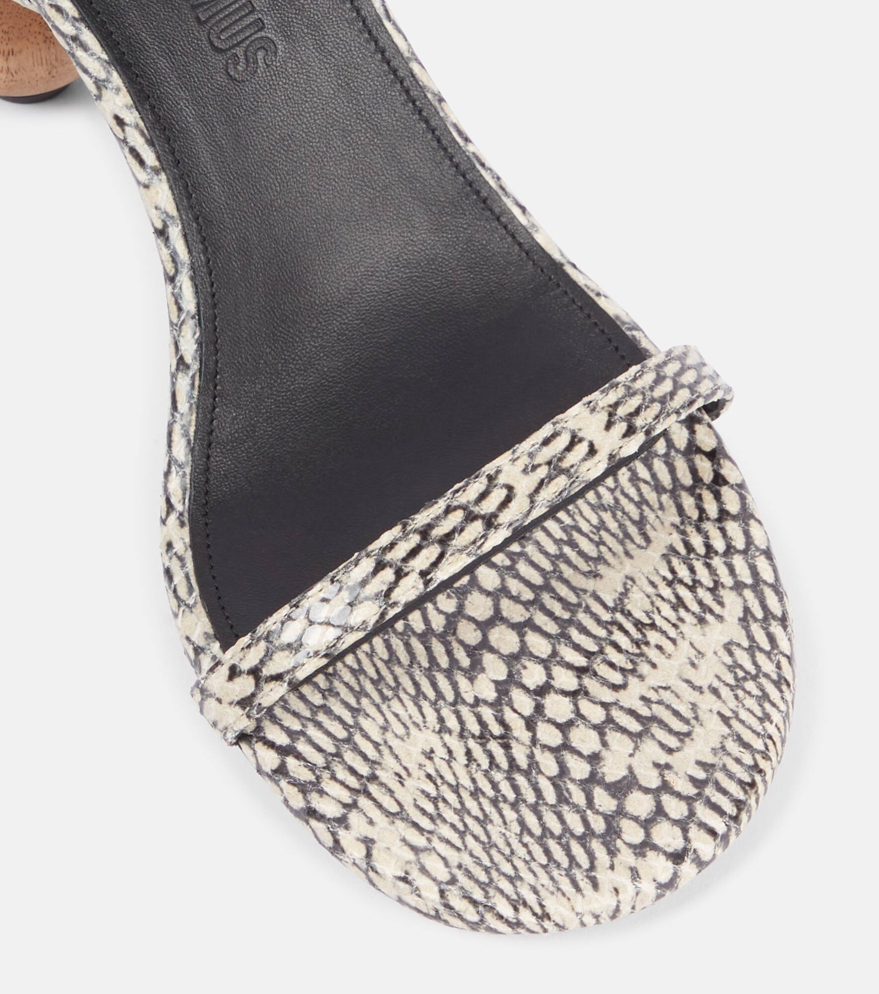 Bisou embossed leather sandals - 5