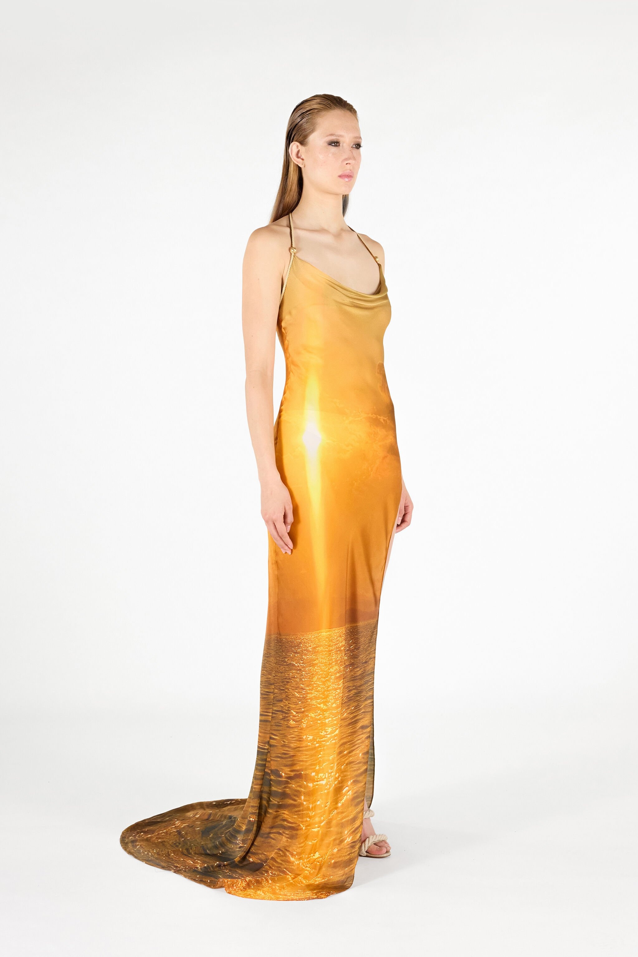 Sunset Print Long Dress - 3