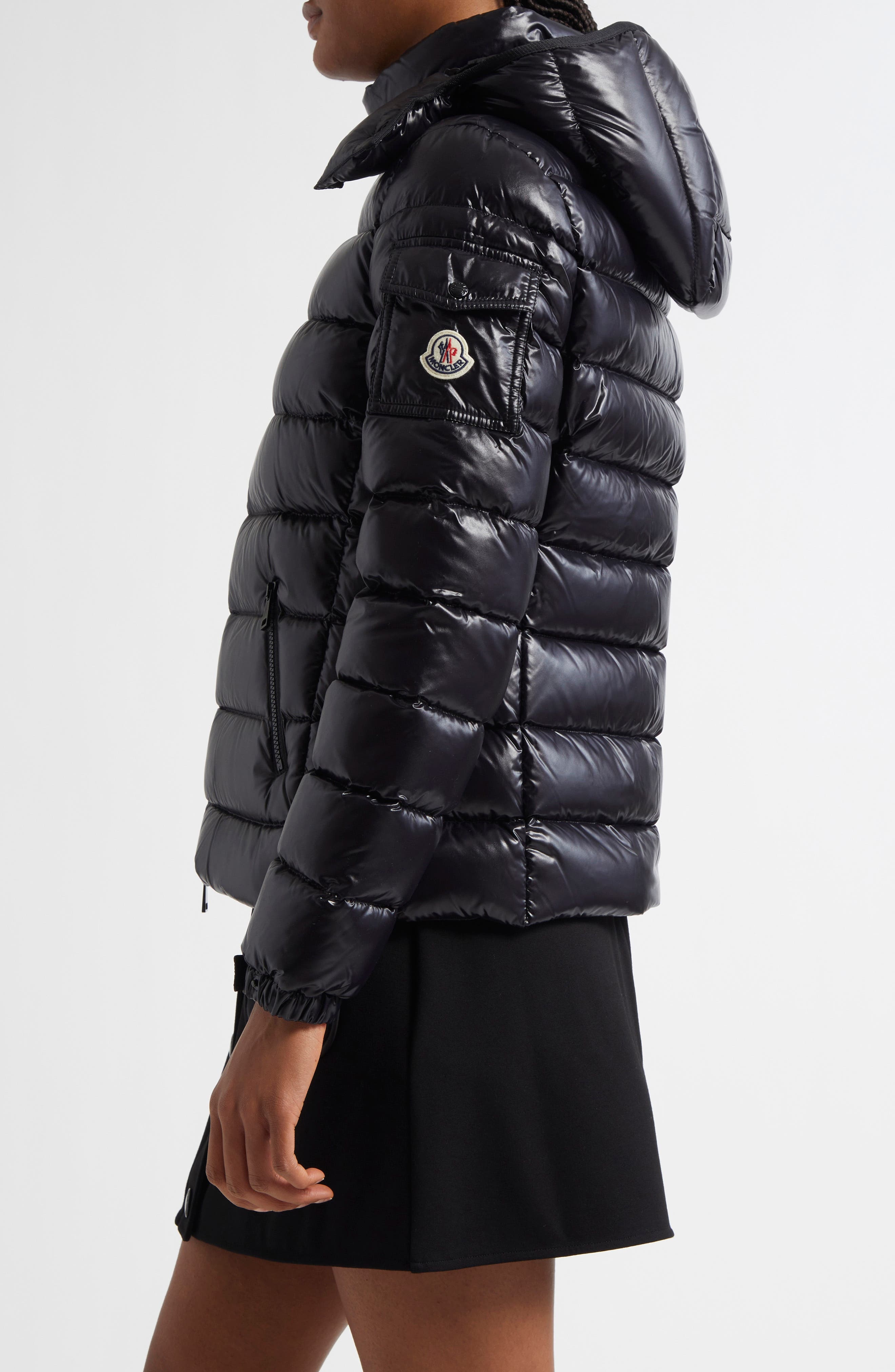 Moncler Bady Water Resistant Down Puffer Jacket in U99-Dark Black at Nordstrom - 3