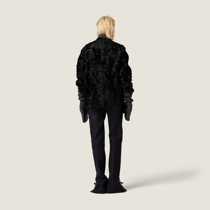 Reversible single-breasted wool and Chekiang fur coat 3