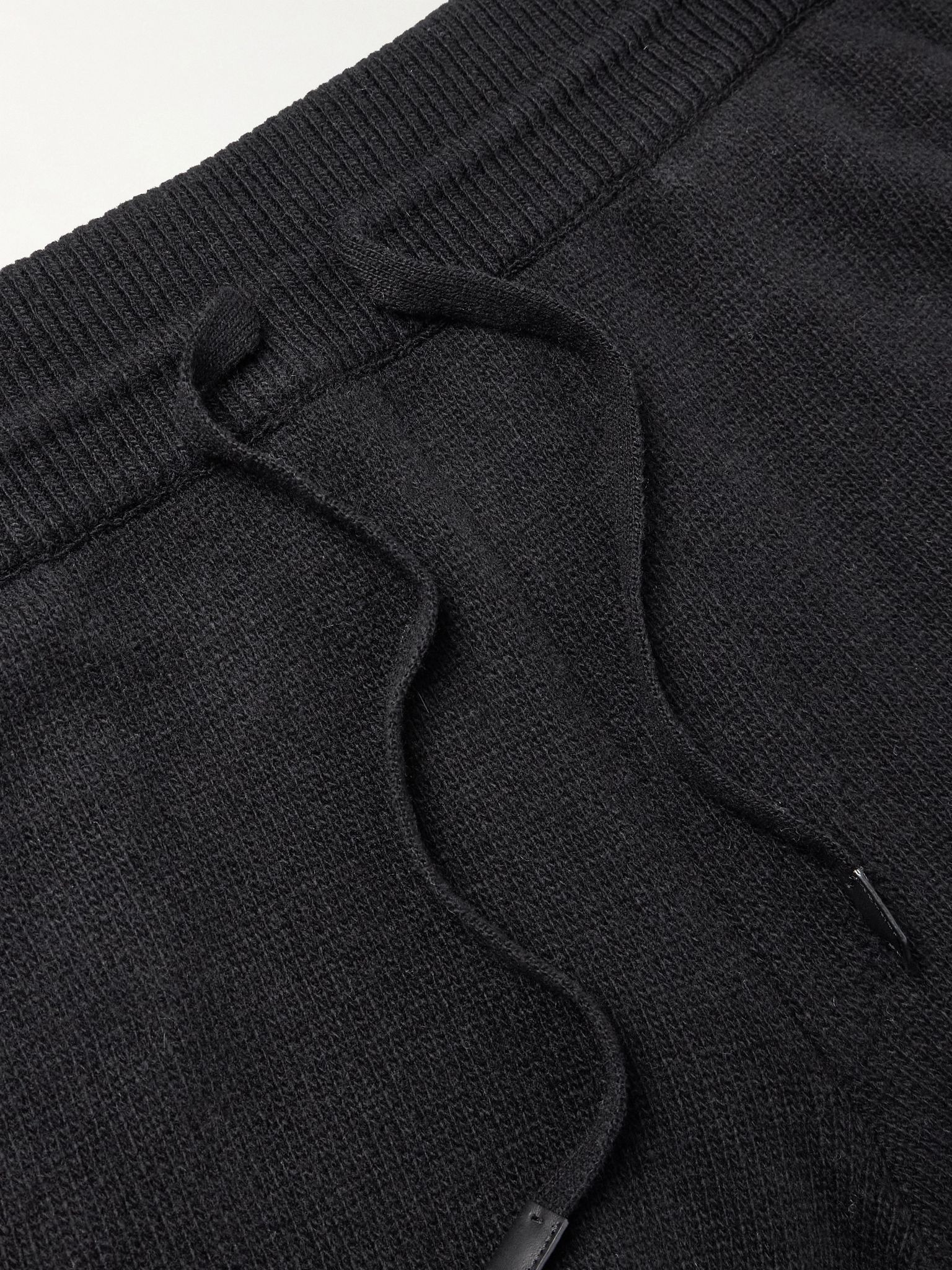 Straight-Leg Wool and Cashmere-Blend Sweatpants Black - 6