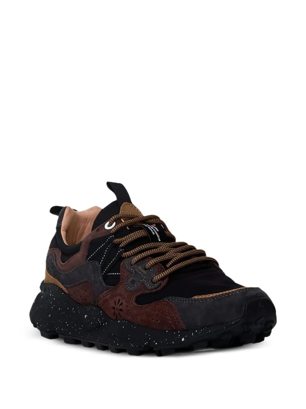 panelled speckled-sole sneakers - 1