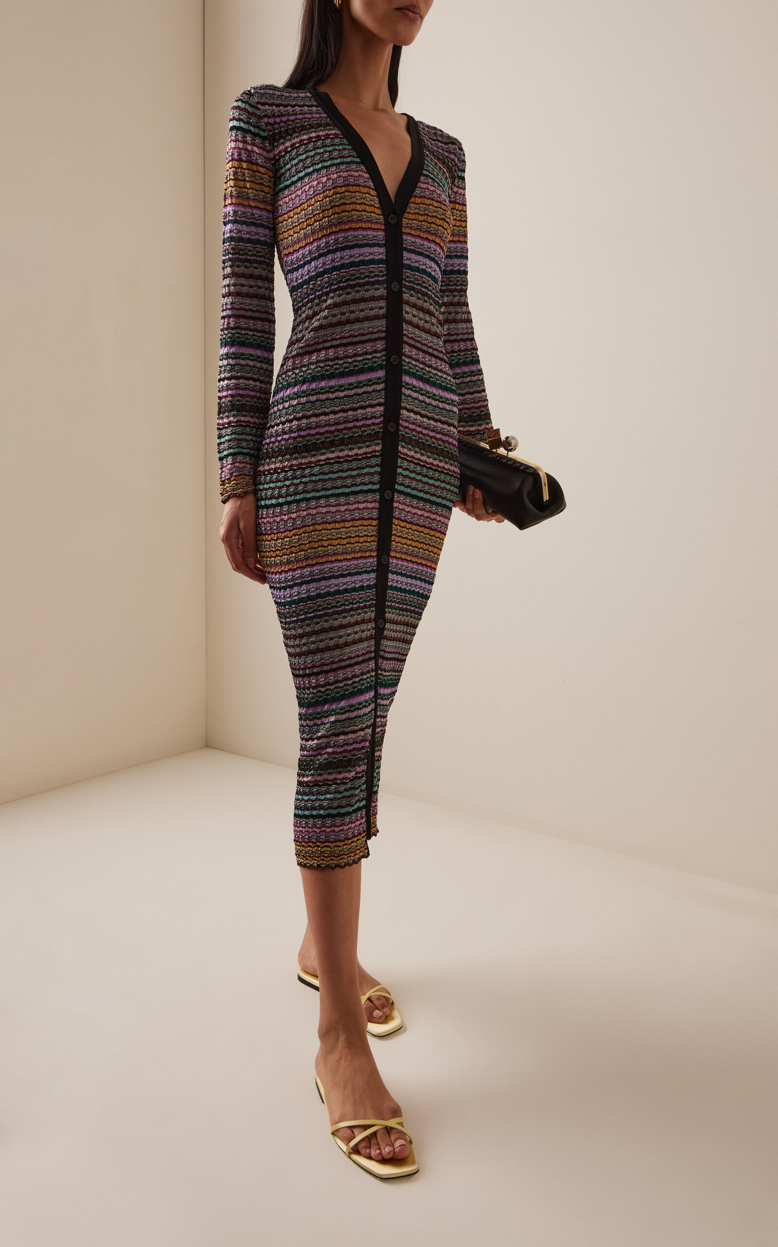 Long Lamé Knit Cardigan multi - 2