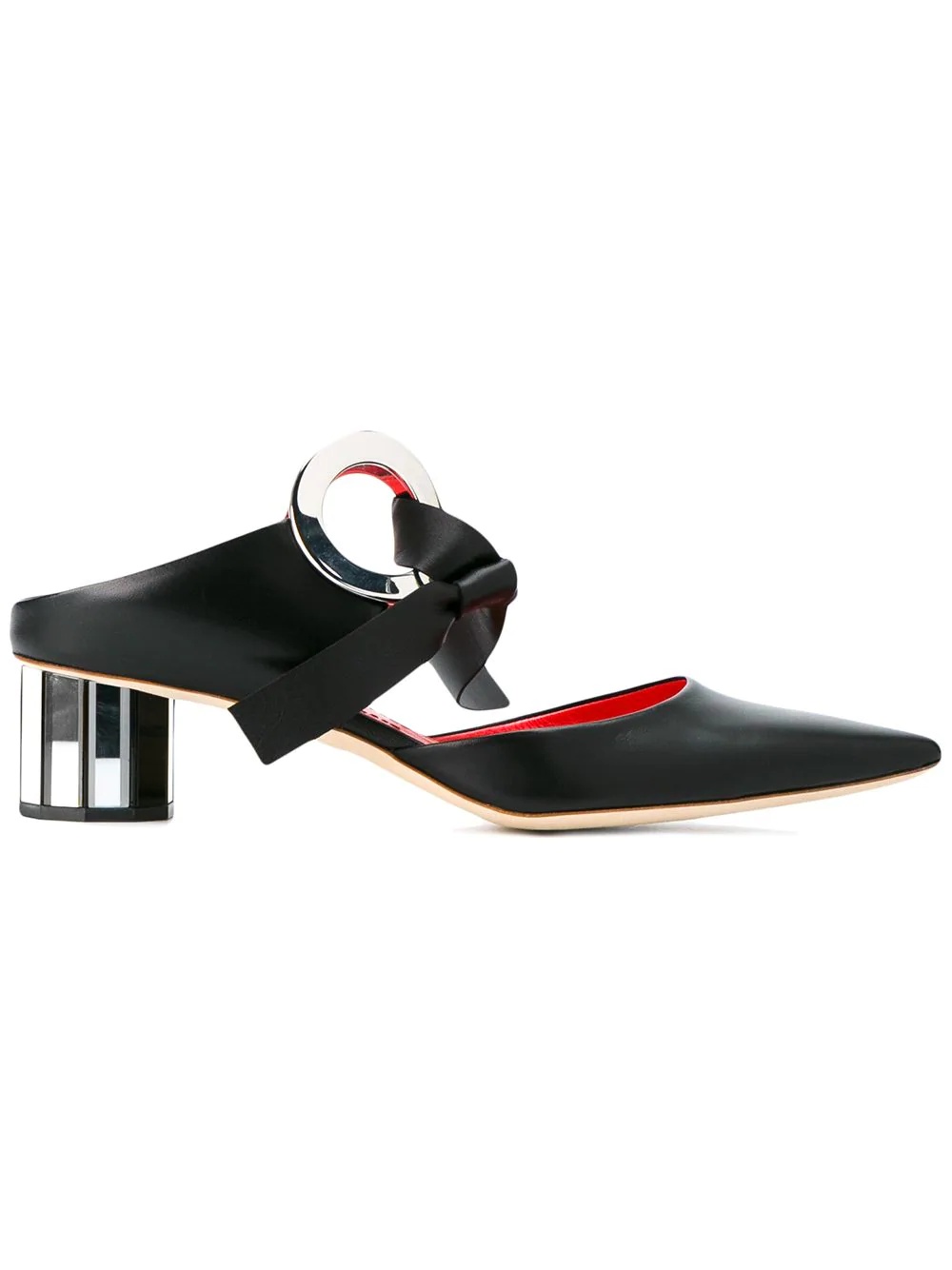 Grommet Block Heel Mules - 1