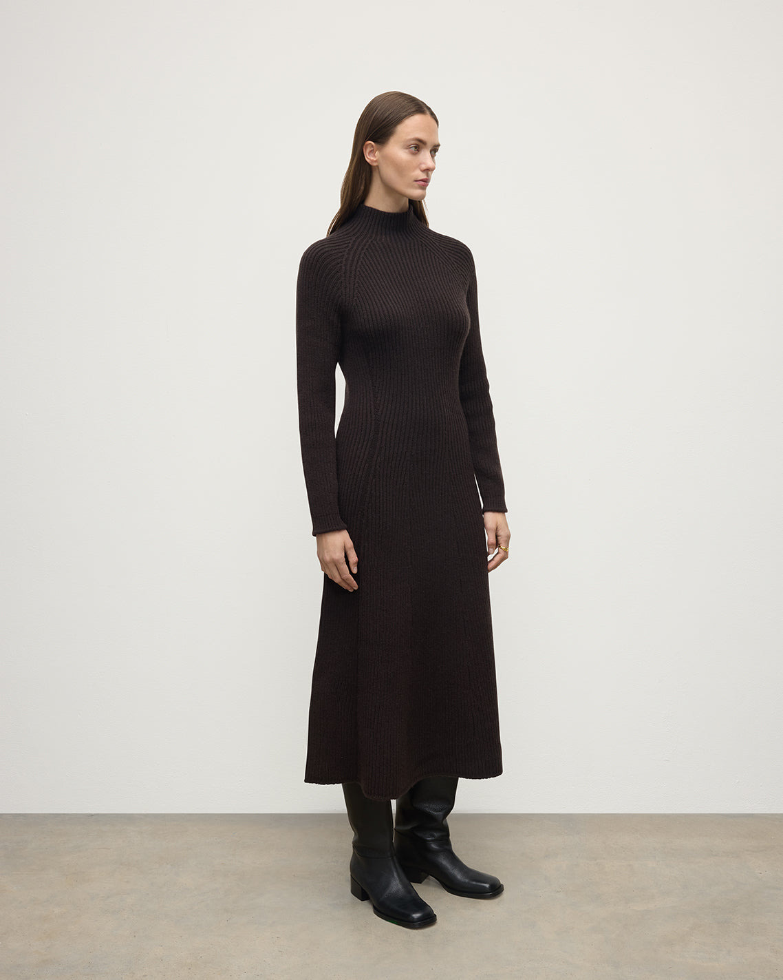 Cashmere Brown Midi Dress - 3