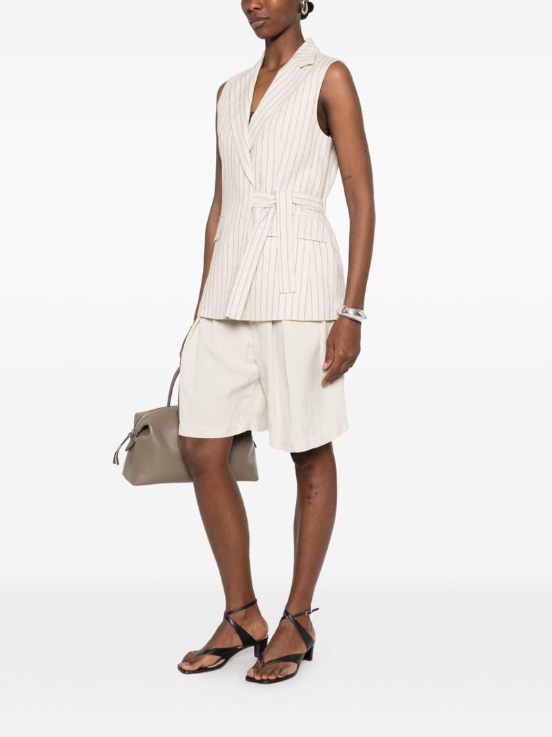 PESERICO striped tie-waist vest outlook
