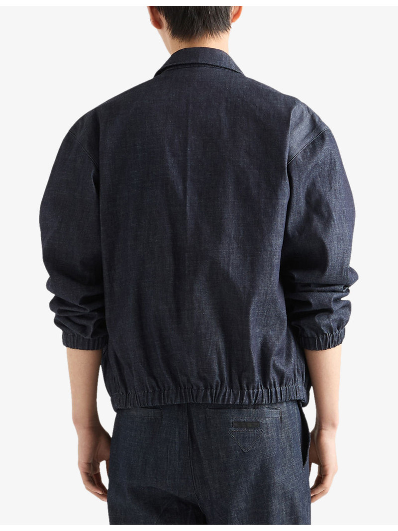 Logo-Plaque Blouson Chambray Denim Jacket 4