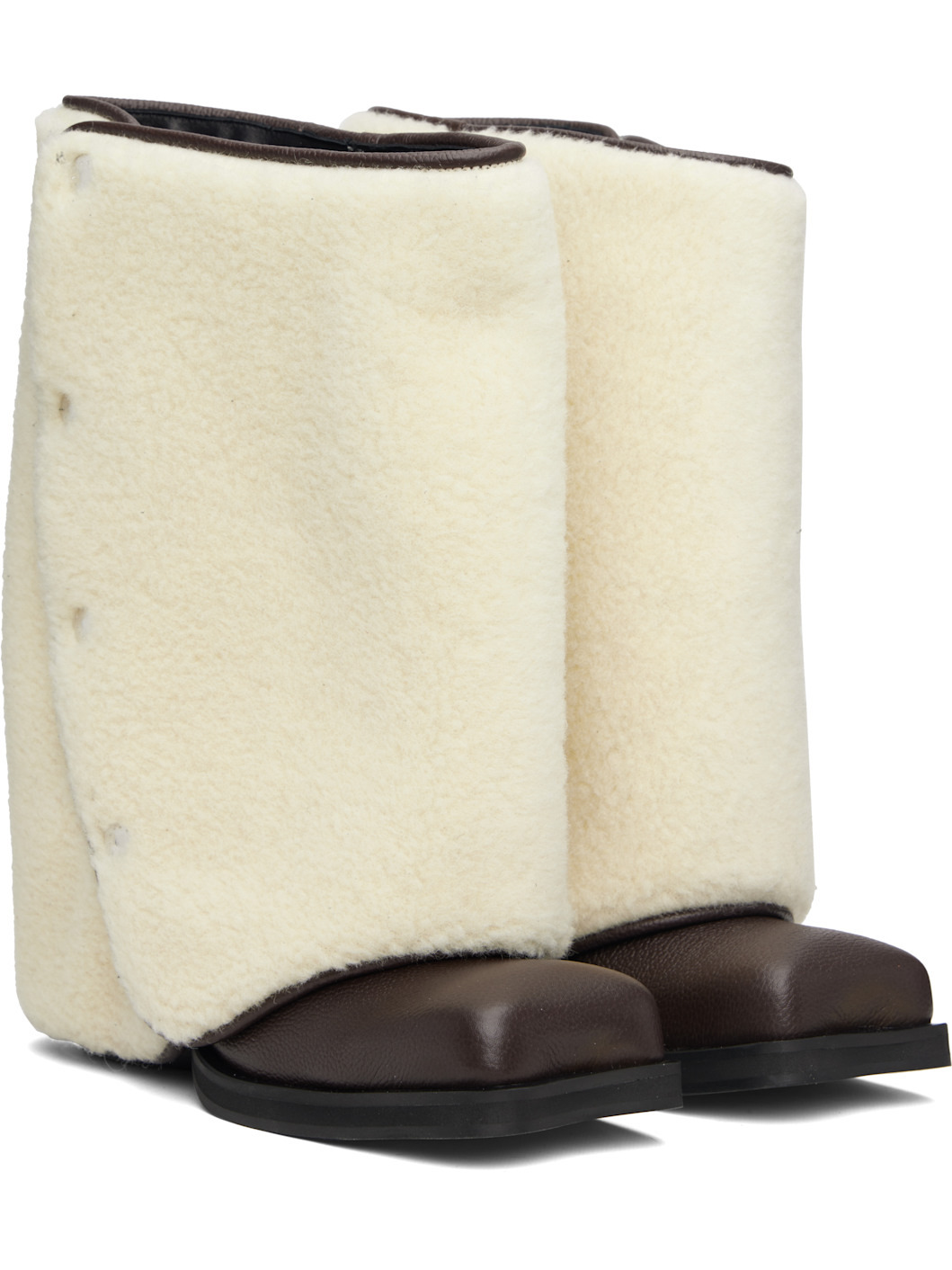 Off-White & Brown Emrik Gaiter Boots - 4