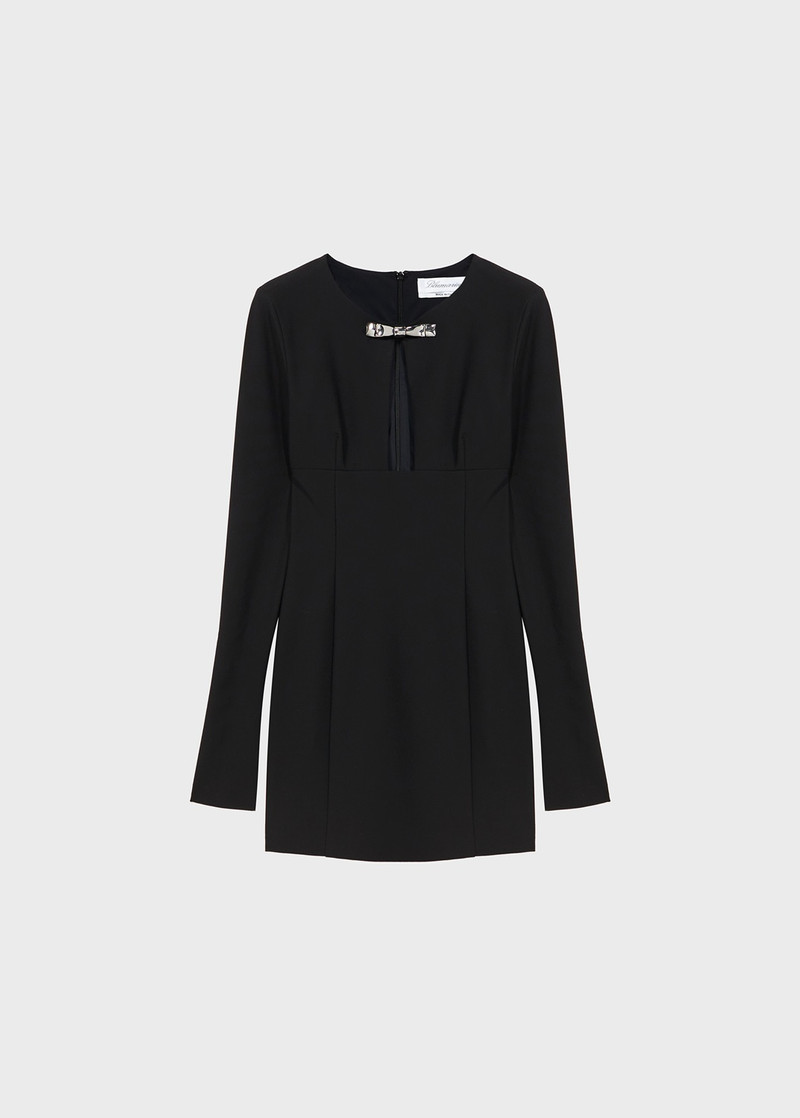 COMPACT JERSEY DRESS WITH CUT-OUT AND PIN DECORATION - 1