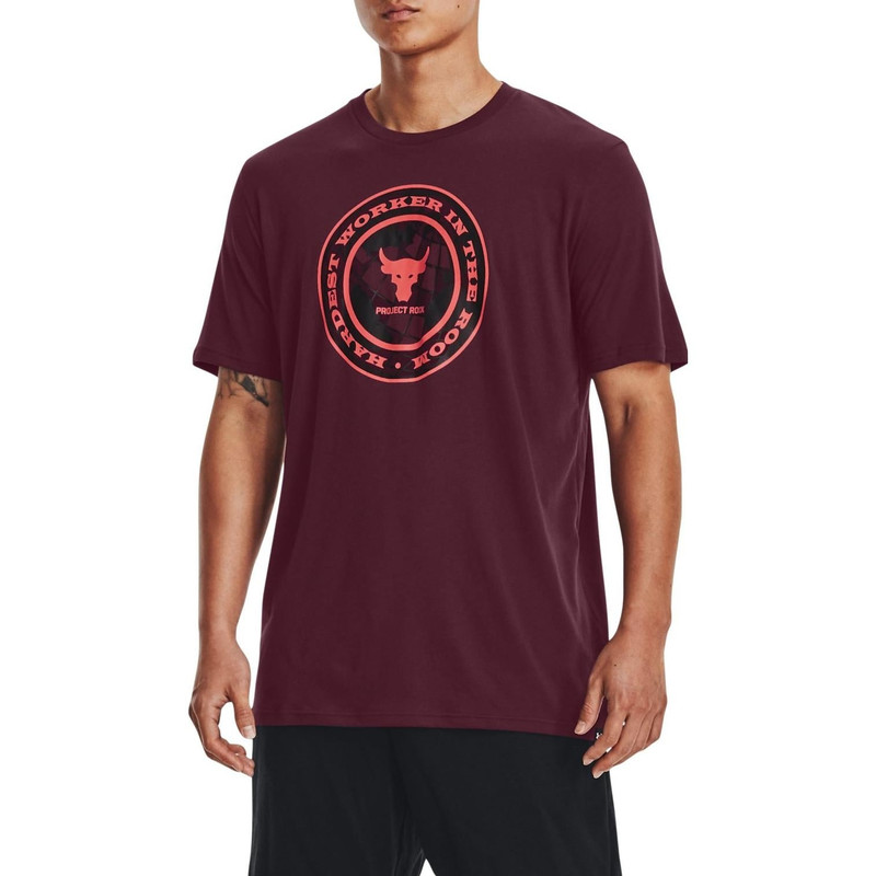 Under Armour Project Rock Globe T-shirt 'Burgundy' 1373746-600 5