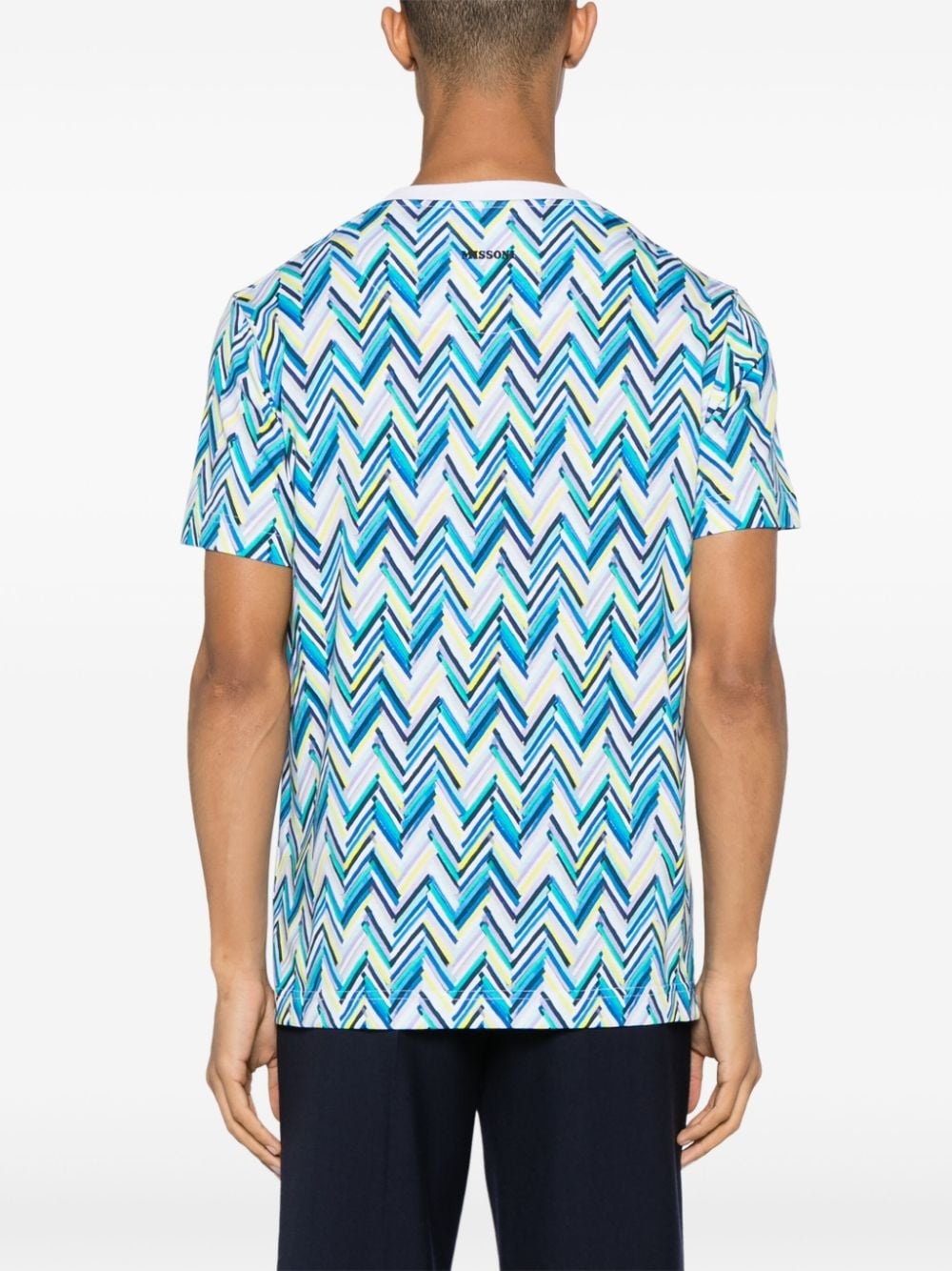 chevron-print cotton T-shirt - 4