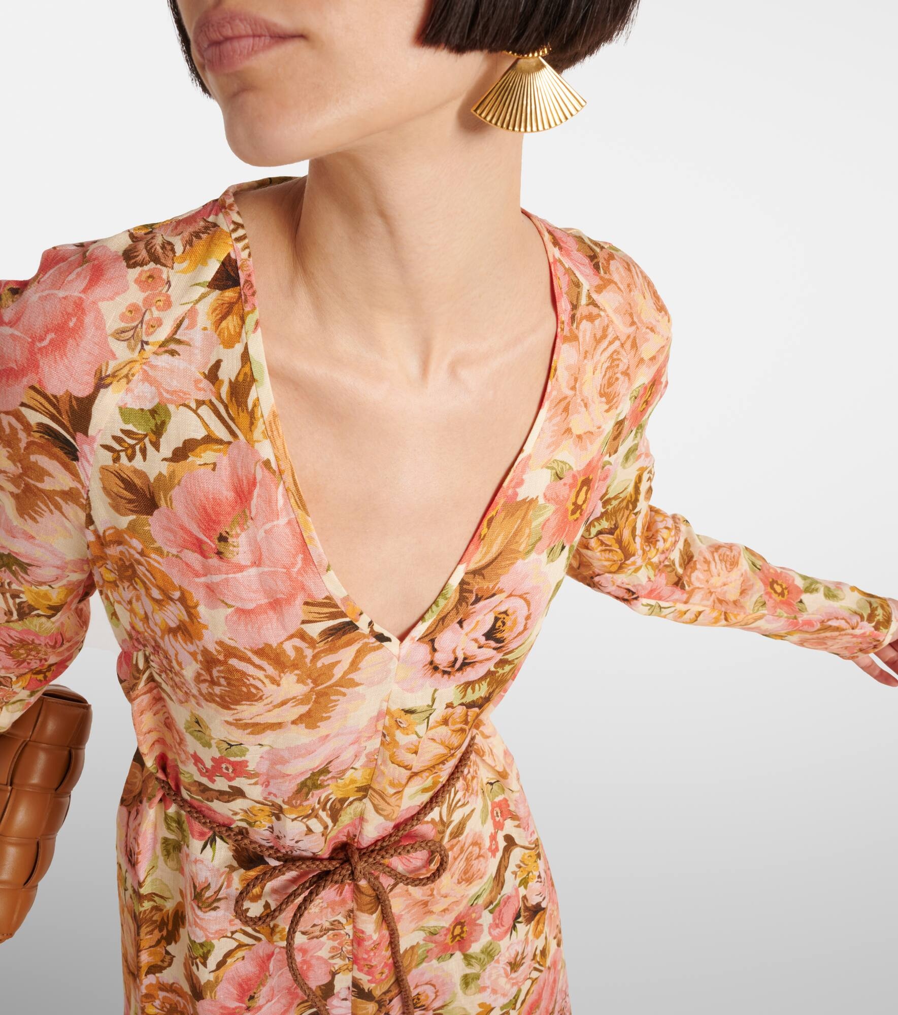 Floral linen maxi dress - 4