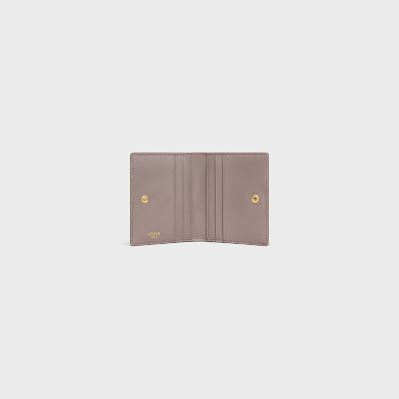 CELINE BI-FOLD CARD HOLDER TRIOMPHE IN Shiny calfskin outlook