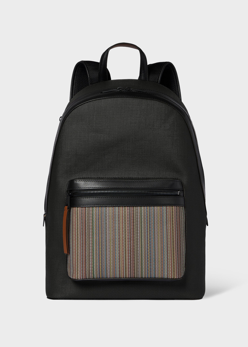 Coated Canvas Signature Stripe Pocket Backpack 1