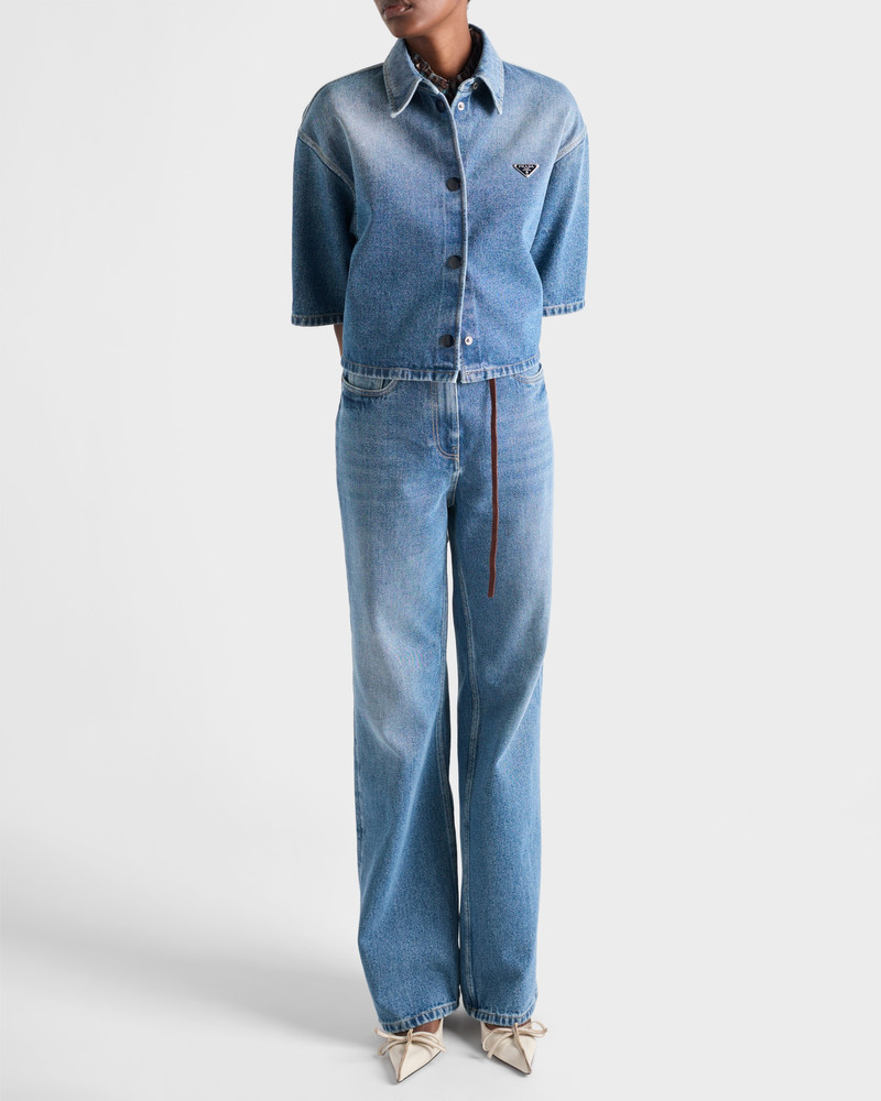 Cropped denim shirt 6