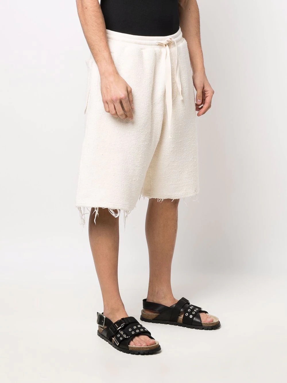 frayed-edge track shorts - 3