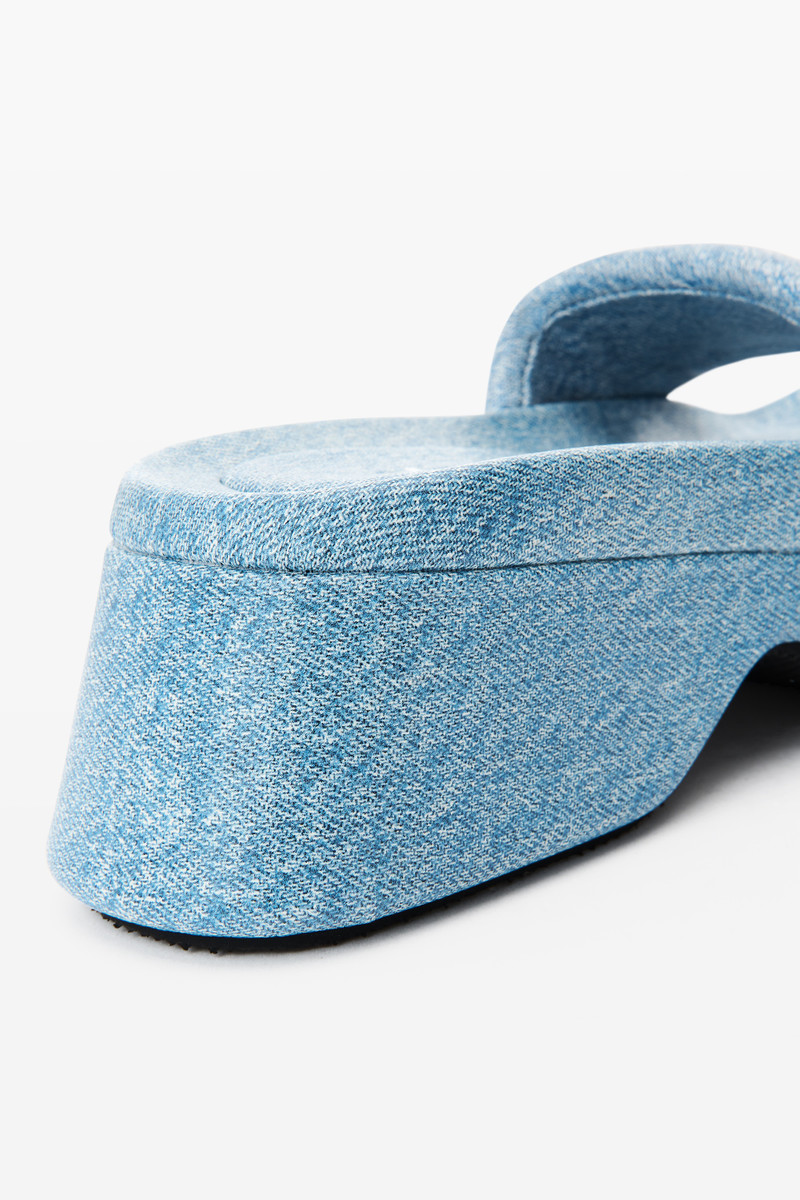 trompe-l'oeil denim goatskin float slide 4